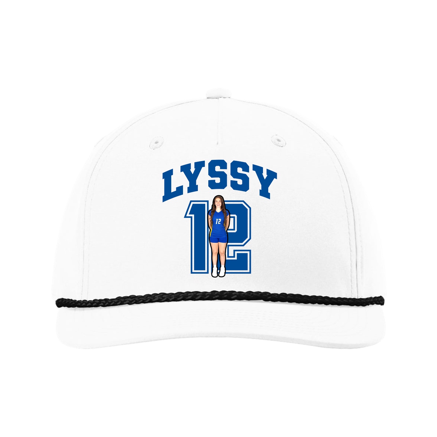 Five-Panel Classic Rope Cap — Number in White