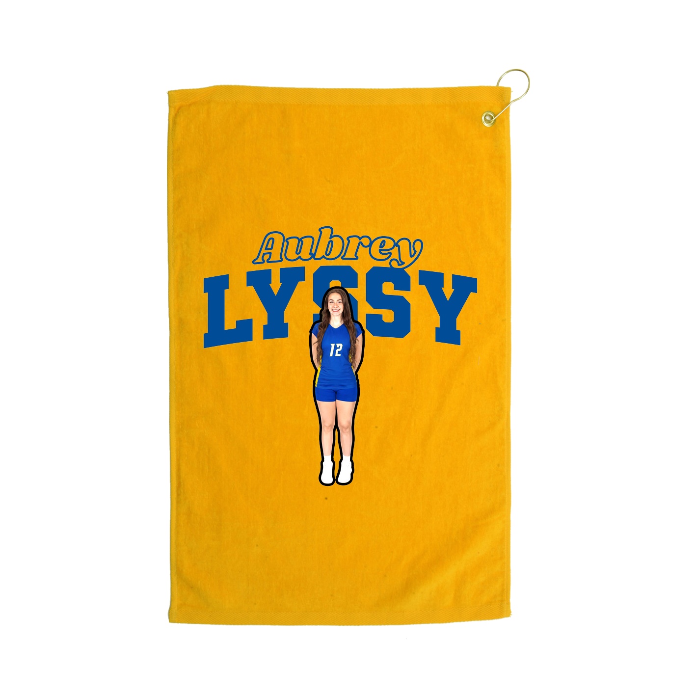 Golf Towel — Name Arch in Gold