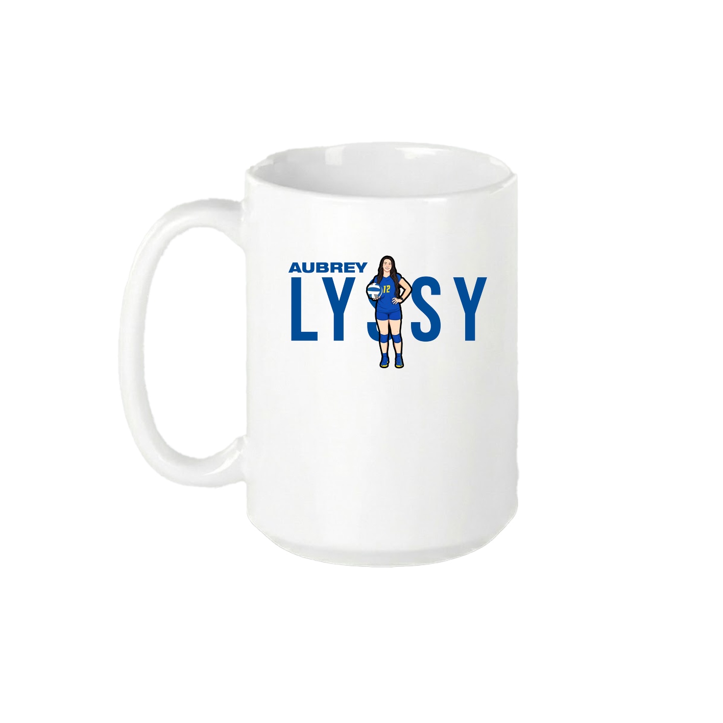 15oz Coffee Mug — Player Name in White