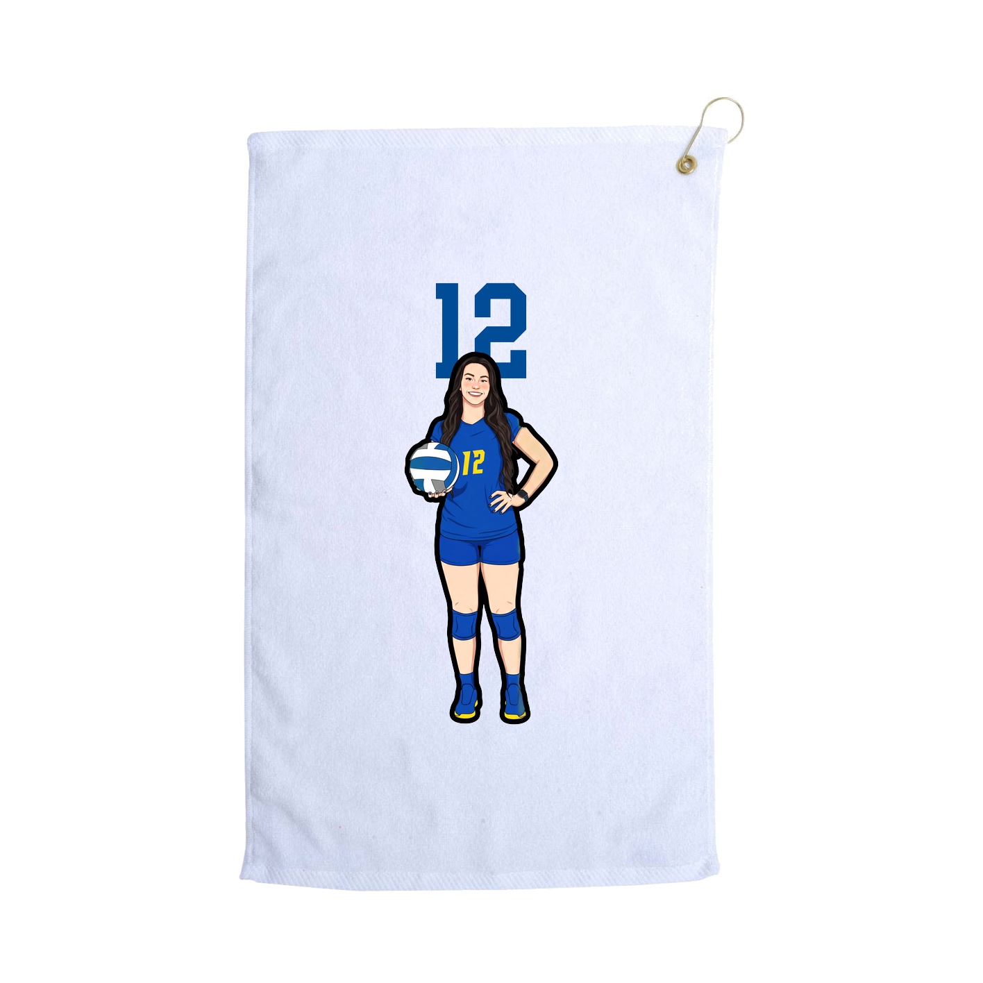 Golf Towel — Number Top in White