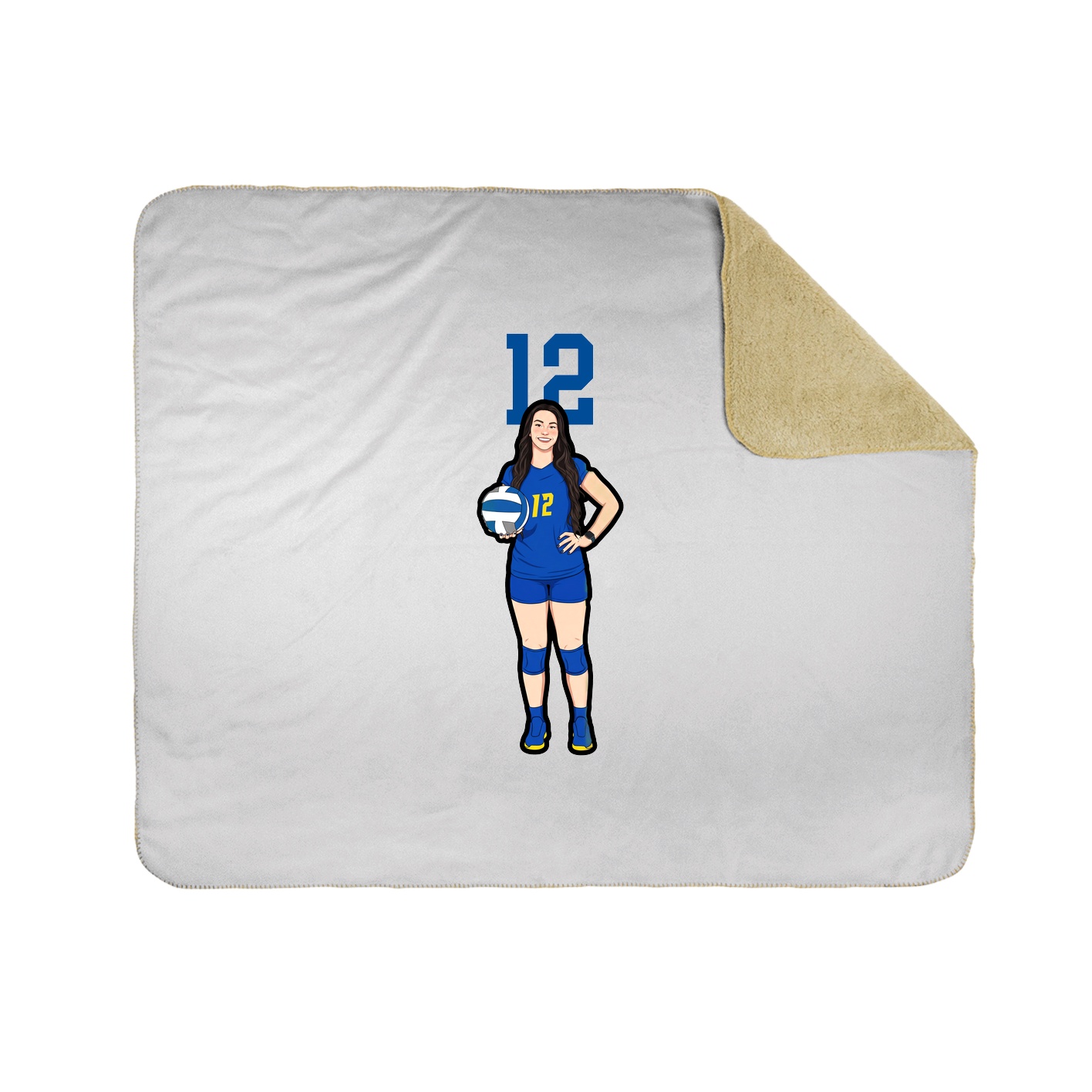 Throw Blanket — Number Top in White