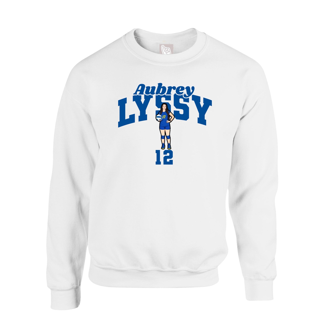 Fleece Crew — Signature Arch in White
