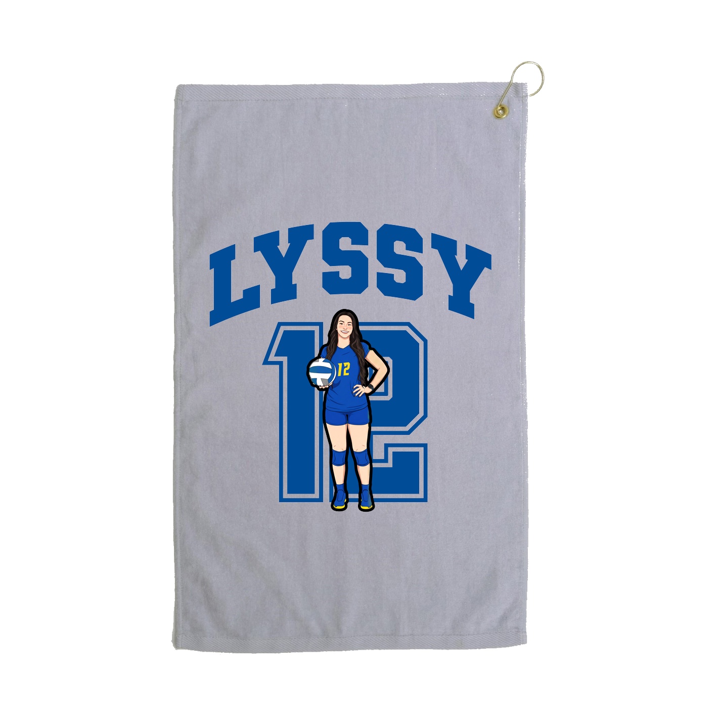 Golf Towel — Number in Grey