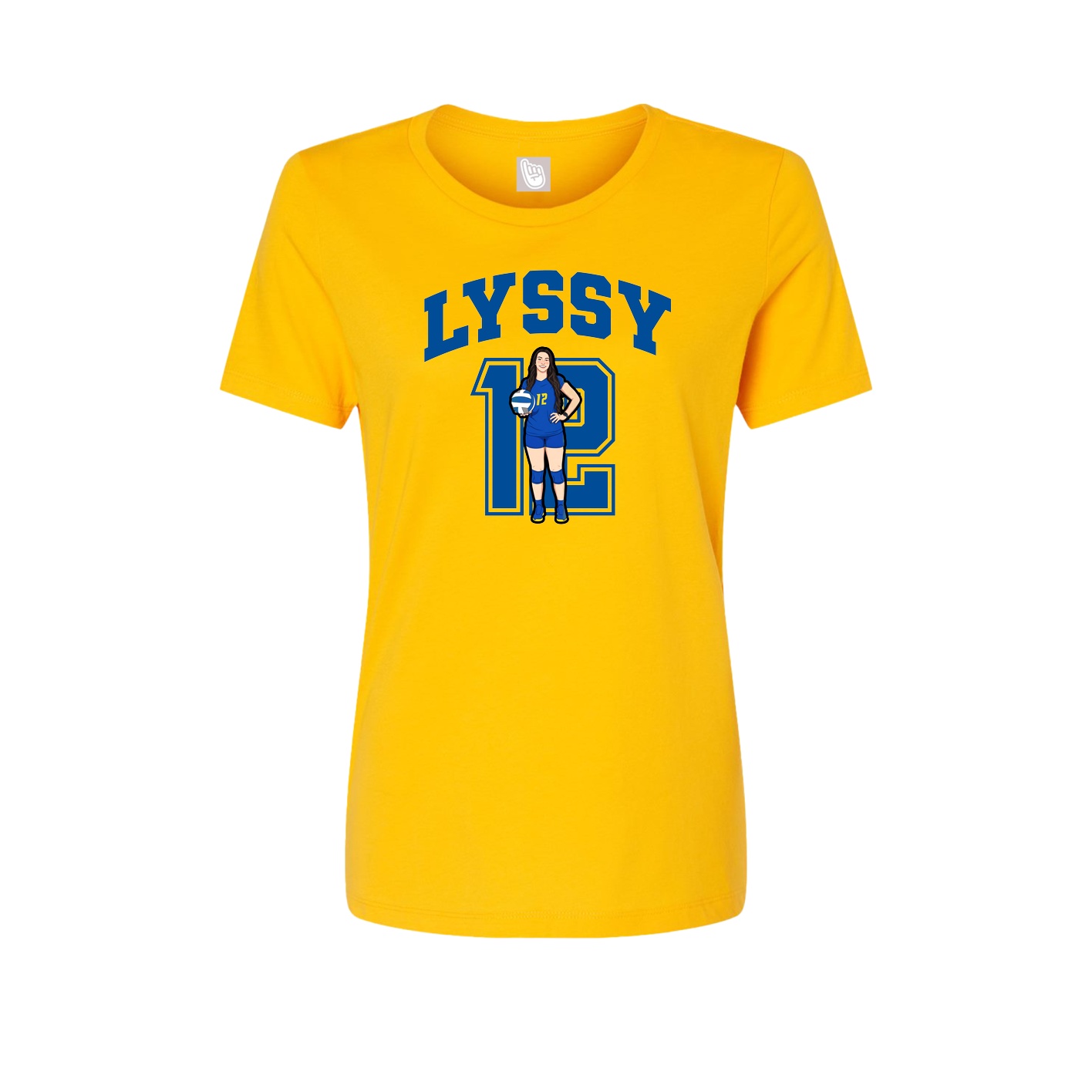 Fitted Women's Tee — Number in Gold