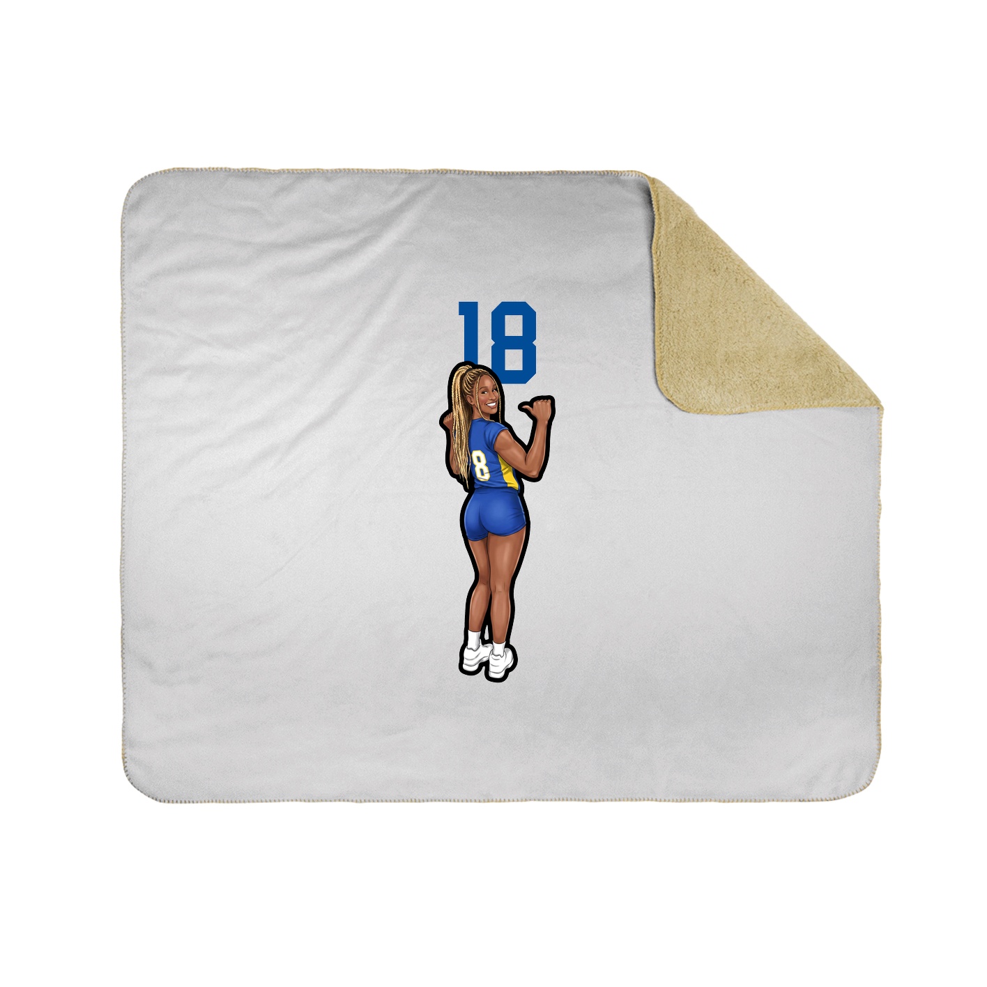 Throw Blanket — Number Top in White