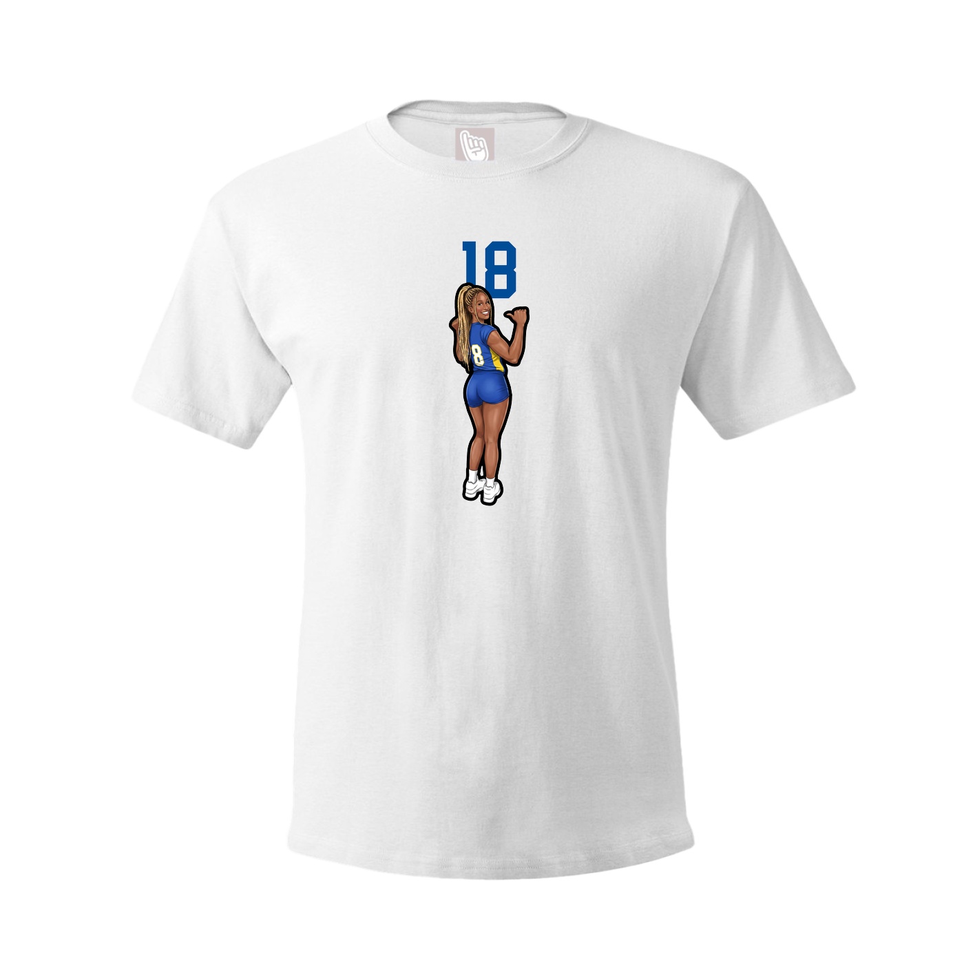 Youth Tee — Number Top in White