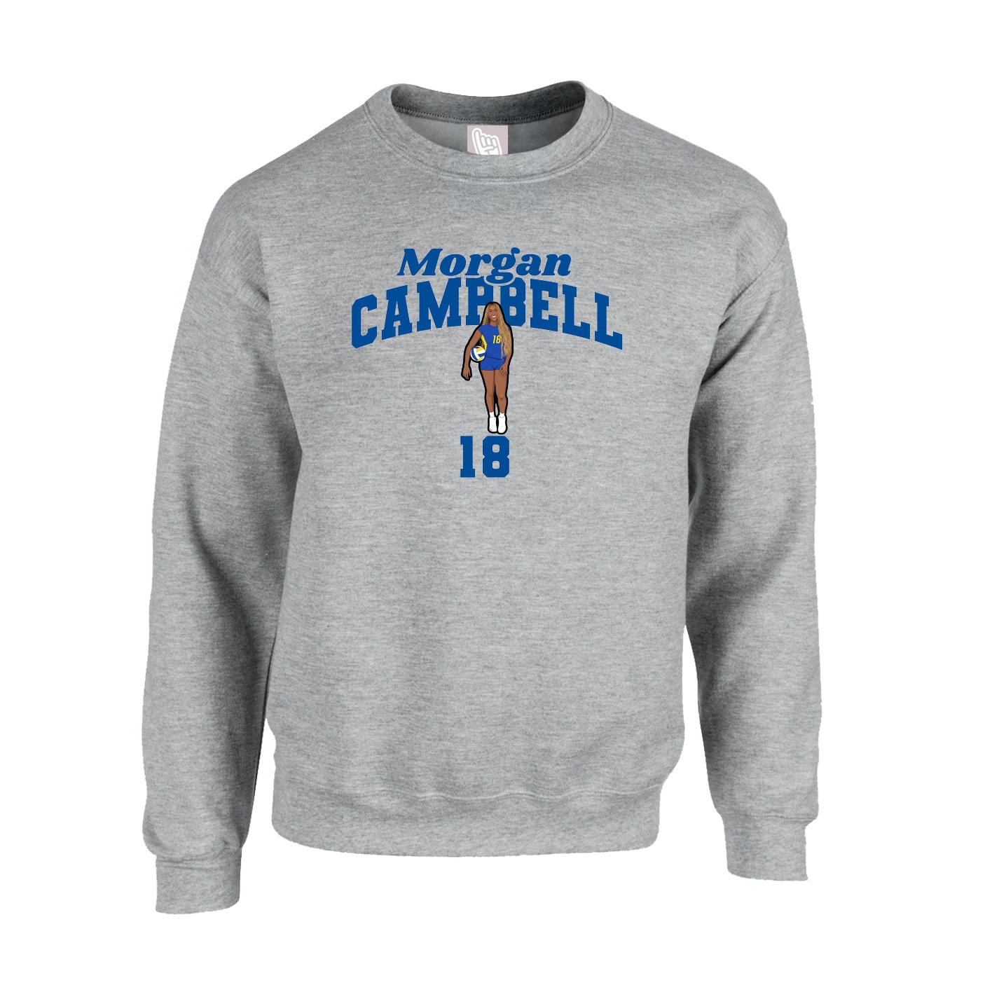 Fleece Crew — Signature Arch in Grey