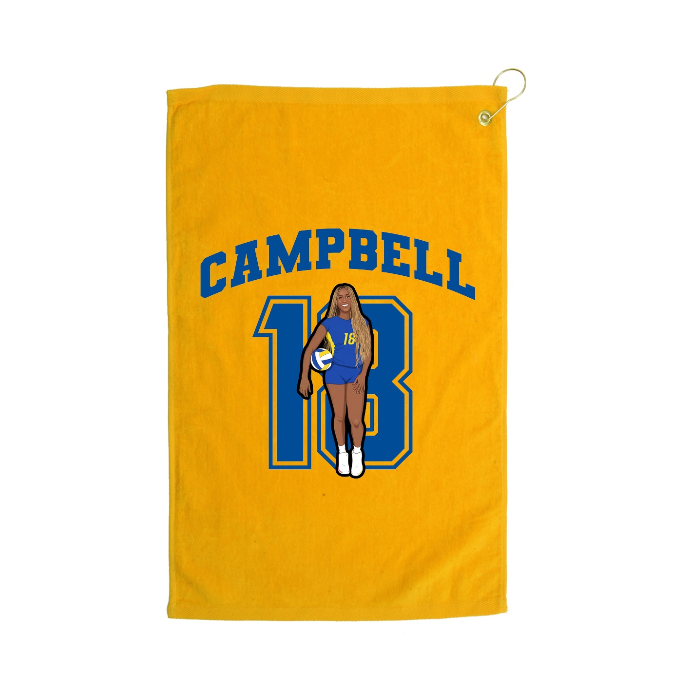 Golf Towel — Number in Gold