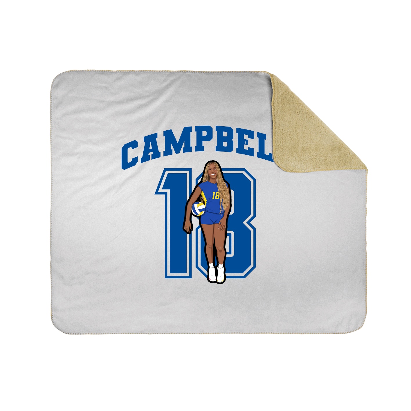 Throw Blanket — Number in White
