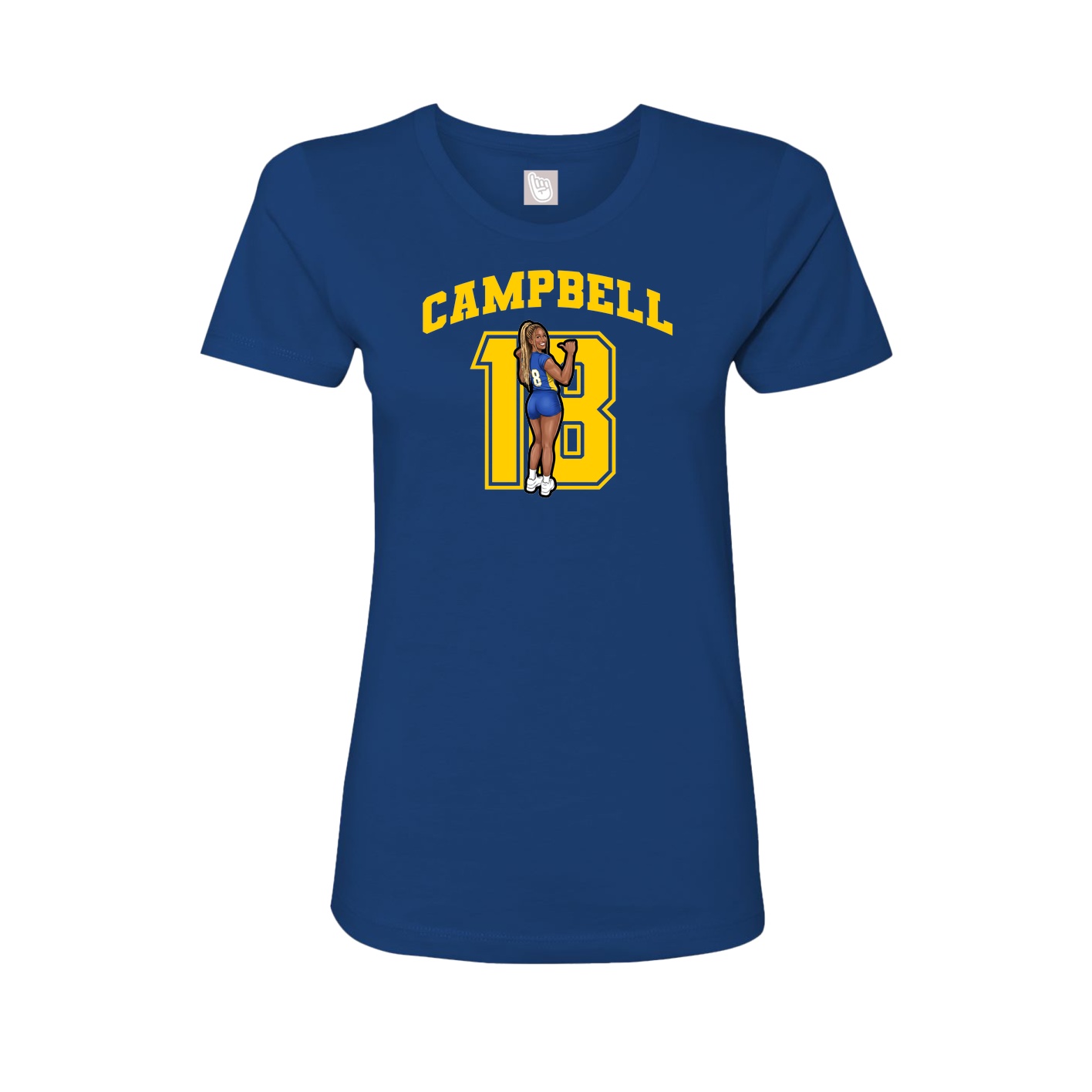Fitted Women's Tee — Number in Royal
