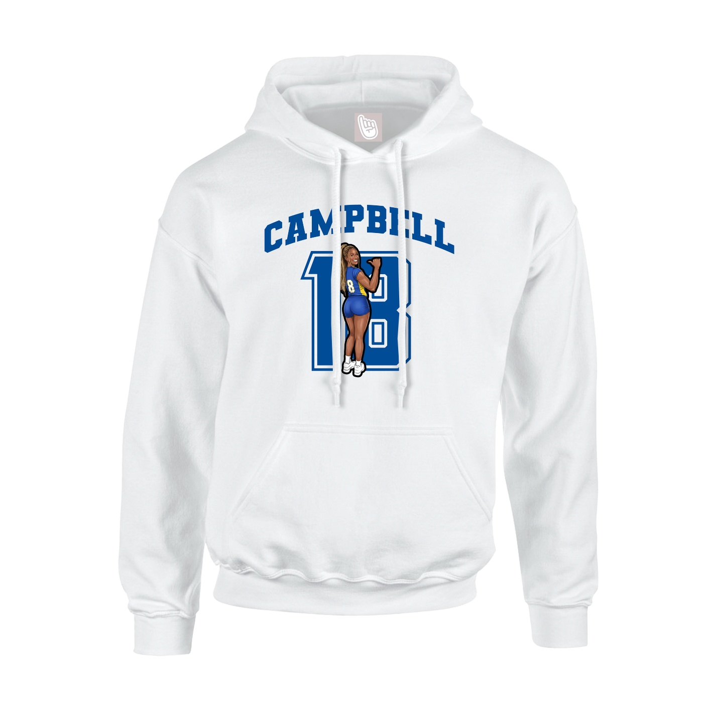 Youth Hoodie — Number in White