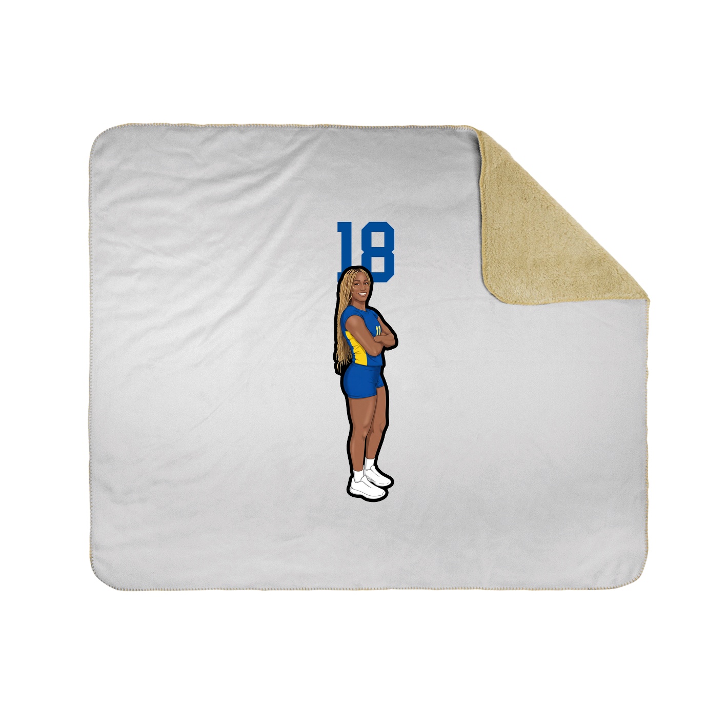 Throw Blanket — Number Top in White