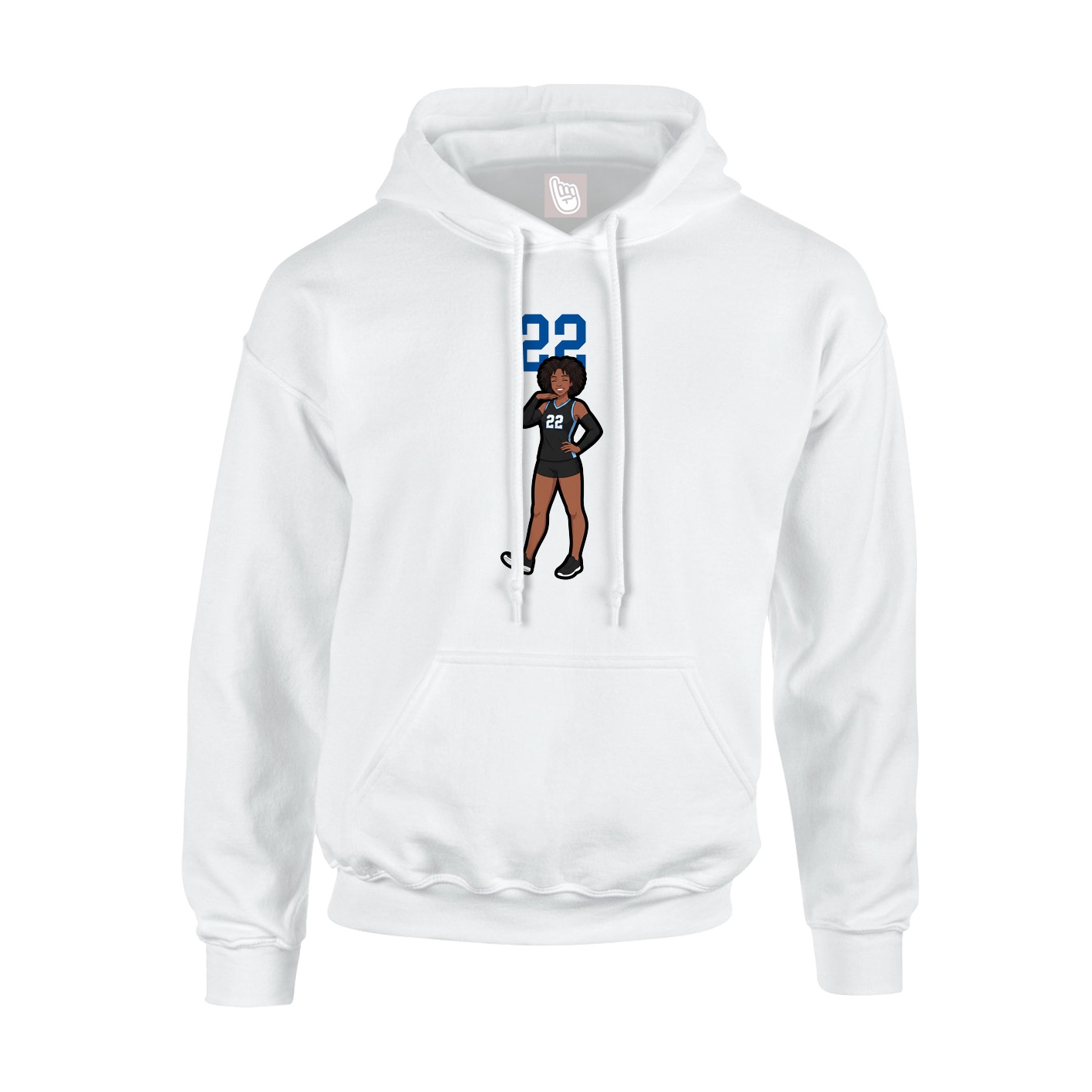 Youth Hoodie — Number Top in White