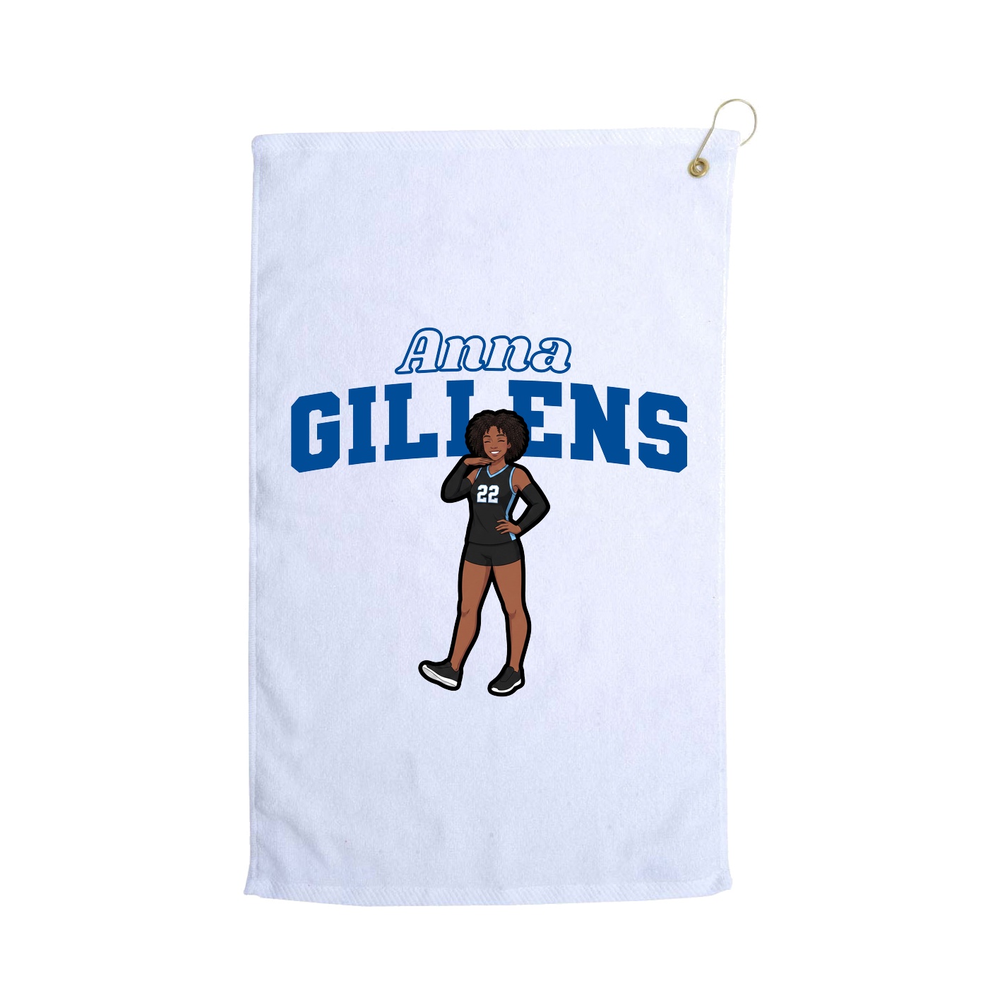 Golf Towel — Name Arch in White
