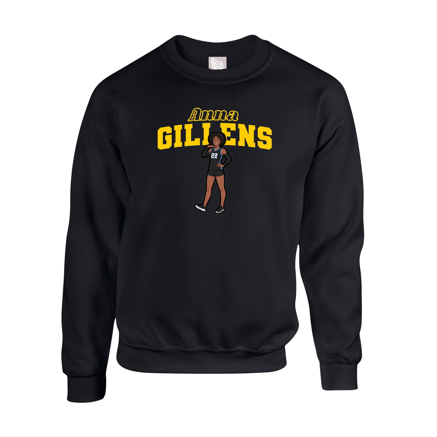 Fleece Crew — Name Arch in Black