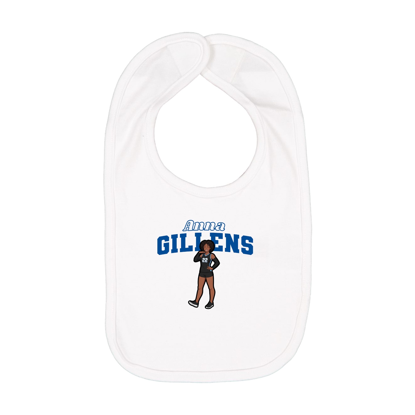 Infant Bib — Name Arch in White