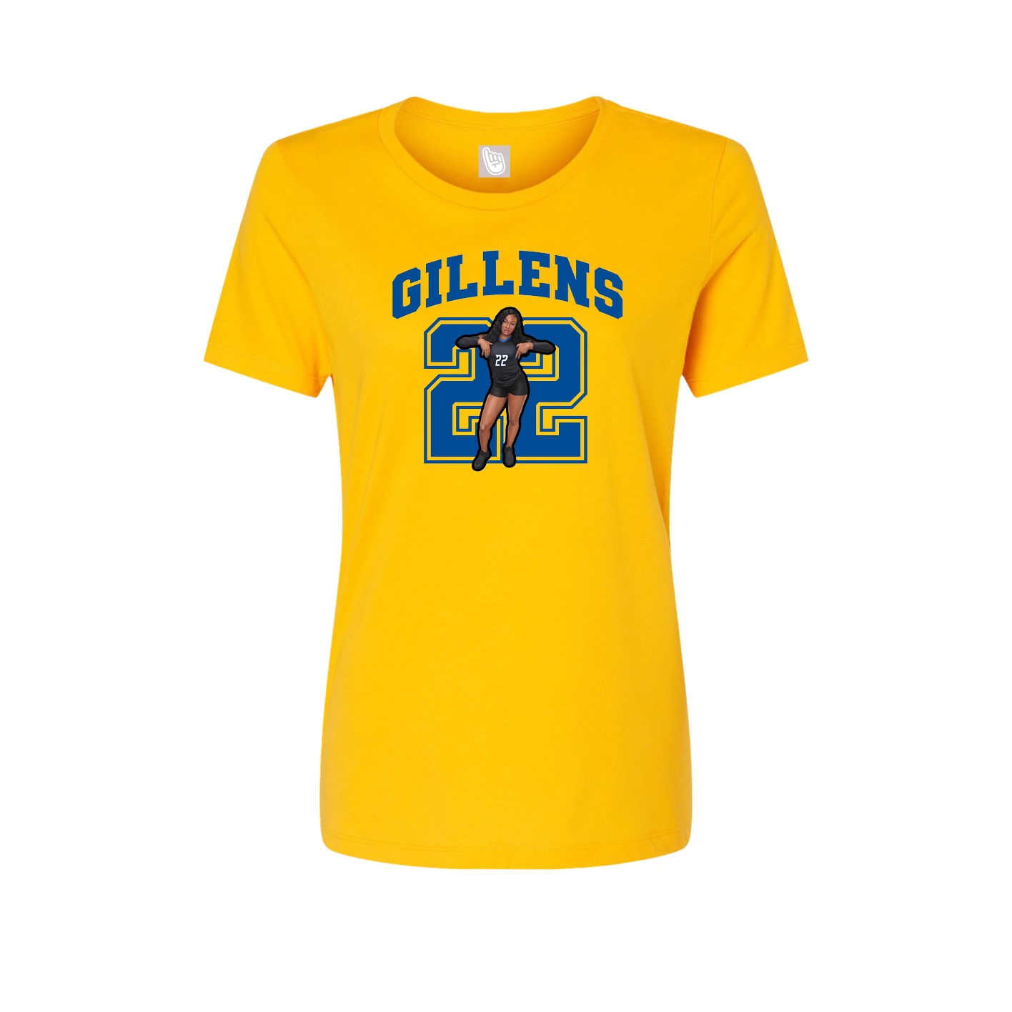 Fitted Women's Tee — Number in Gold