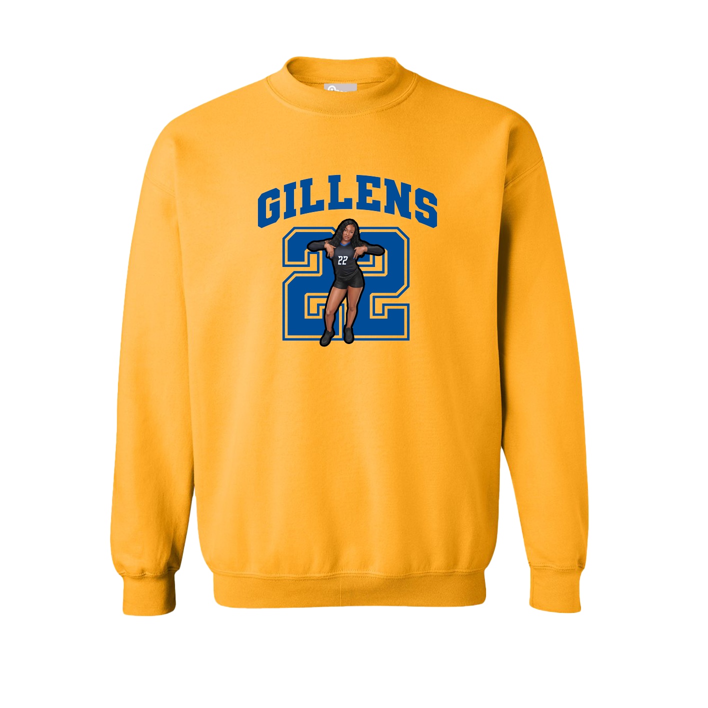 Fleece Crew — Number in Gold