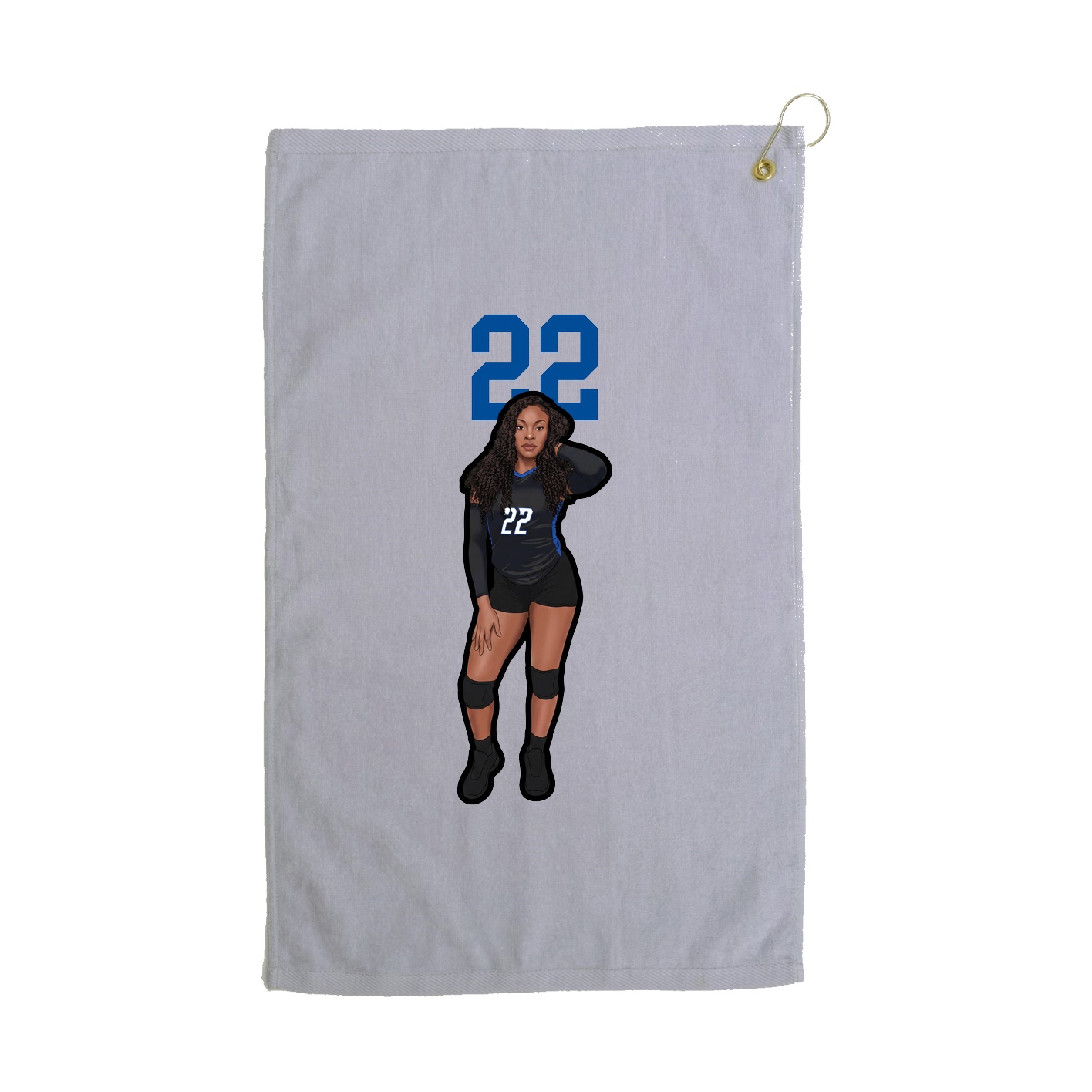 Golf Towel — Number Top in Grey