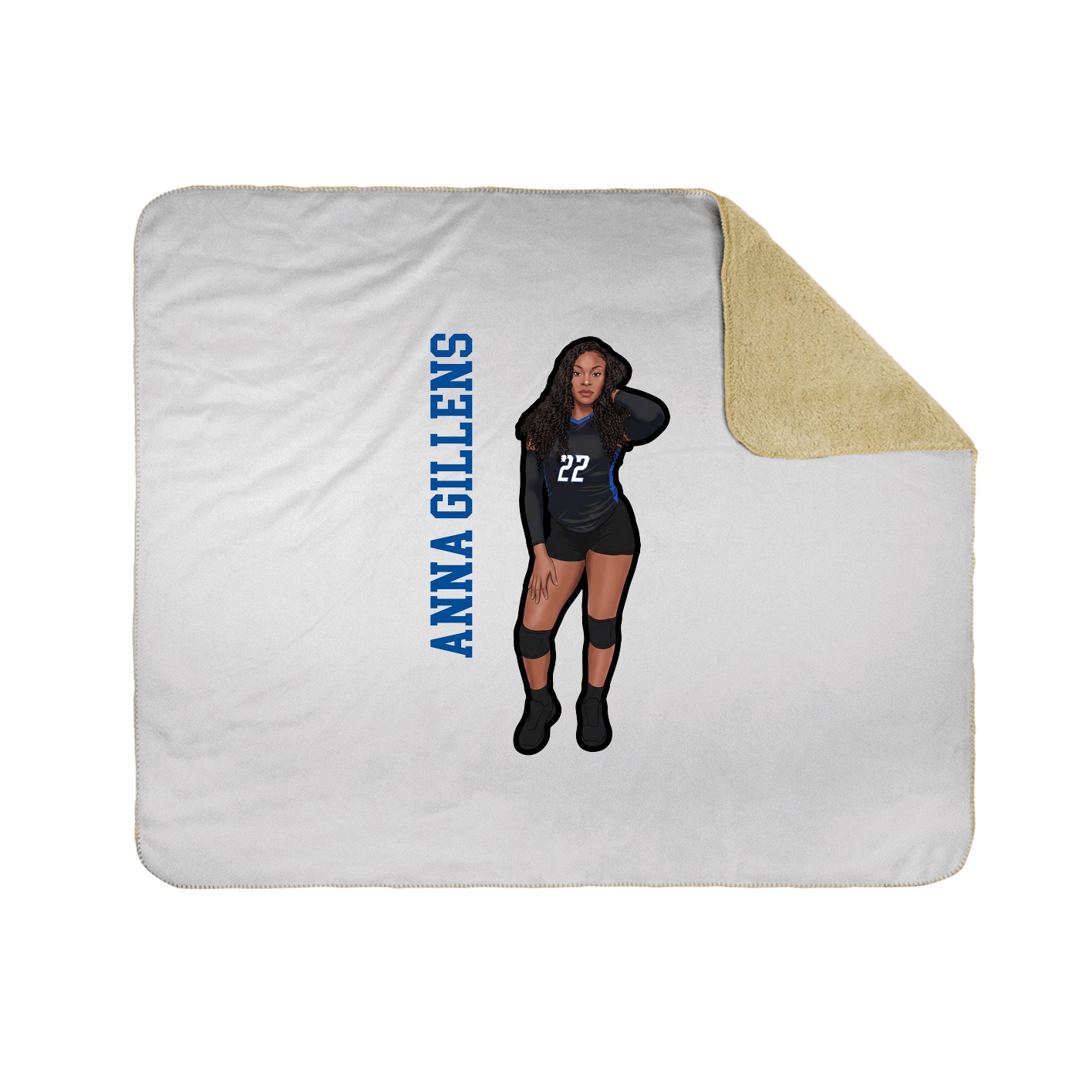 Throw Blanket — Name Vertical in White
