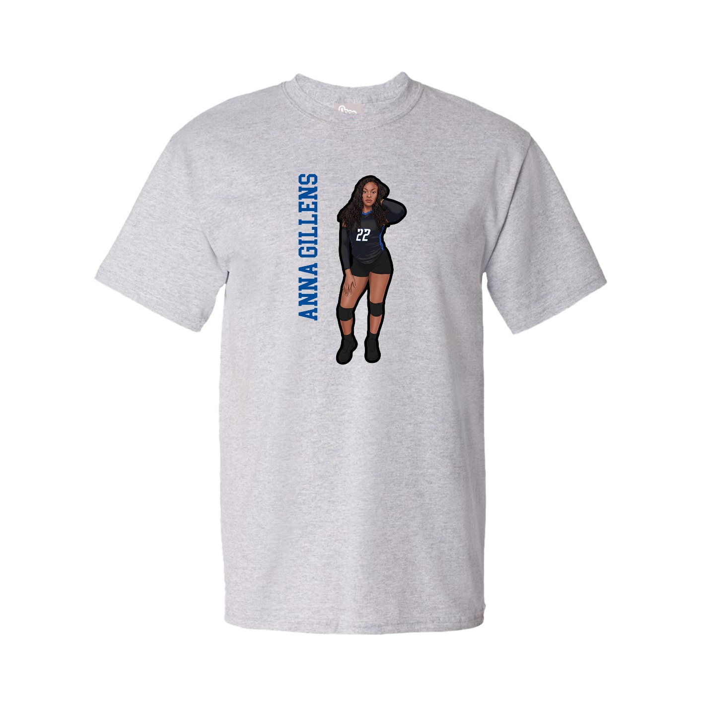 Youth Tee — Name Vertical in Grey