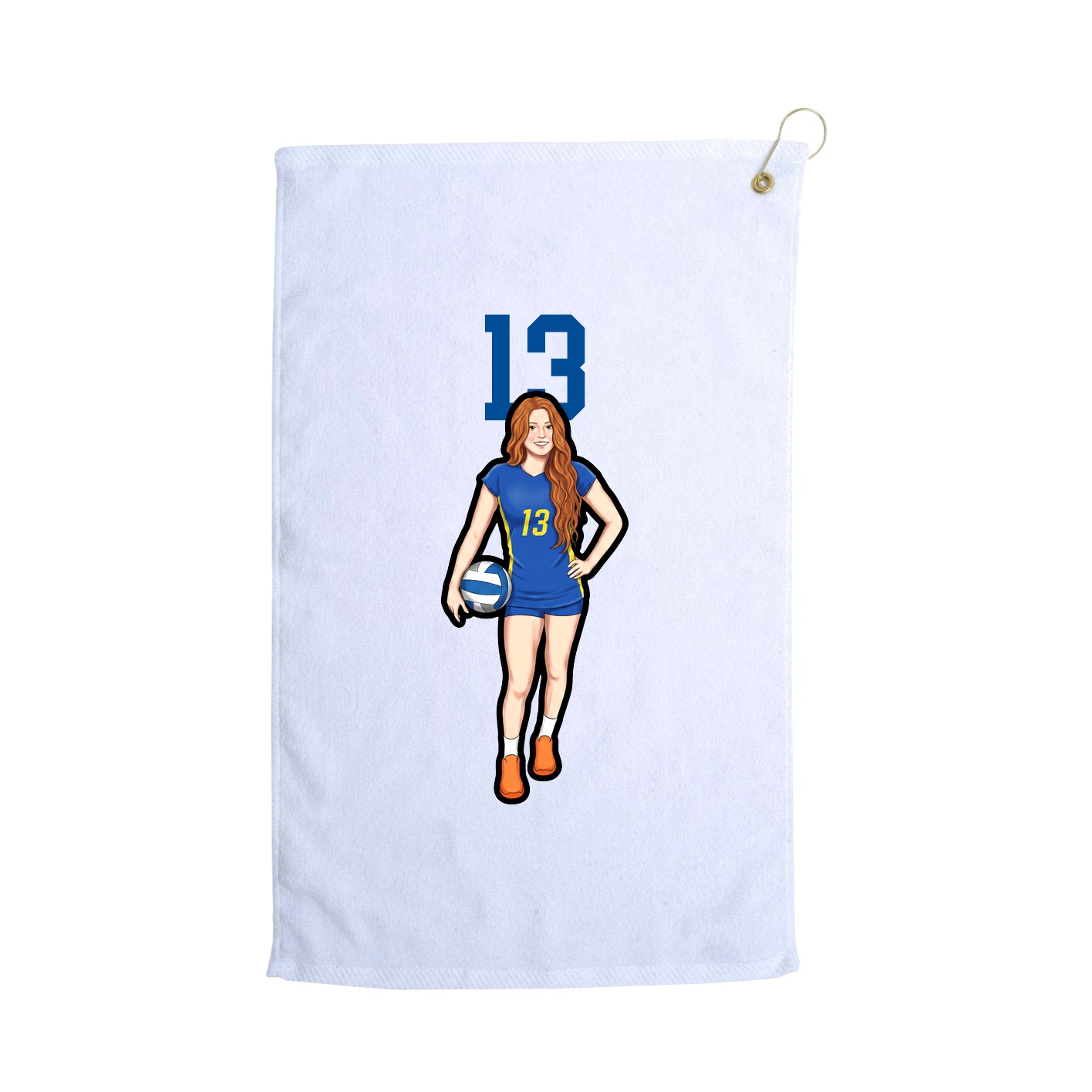 Golf Towel — Number Top in White