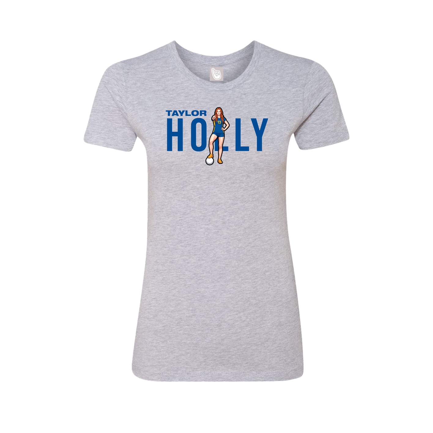 Fitted Women's Tee — Player Name in Grey