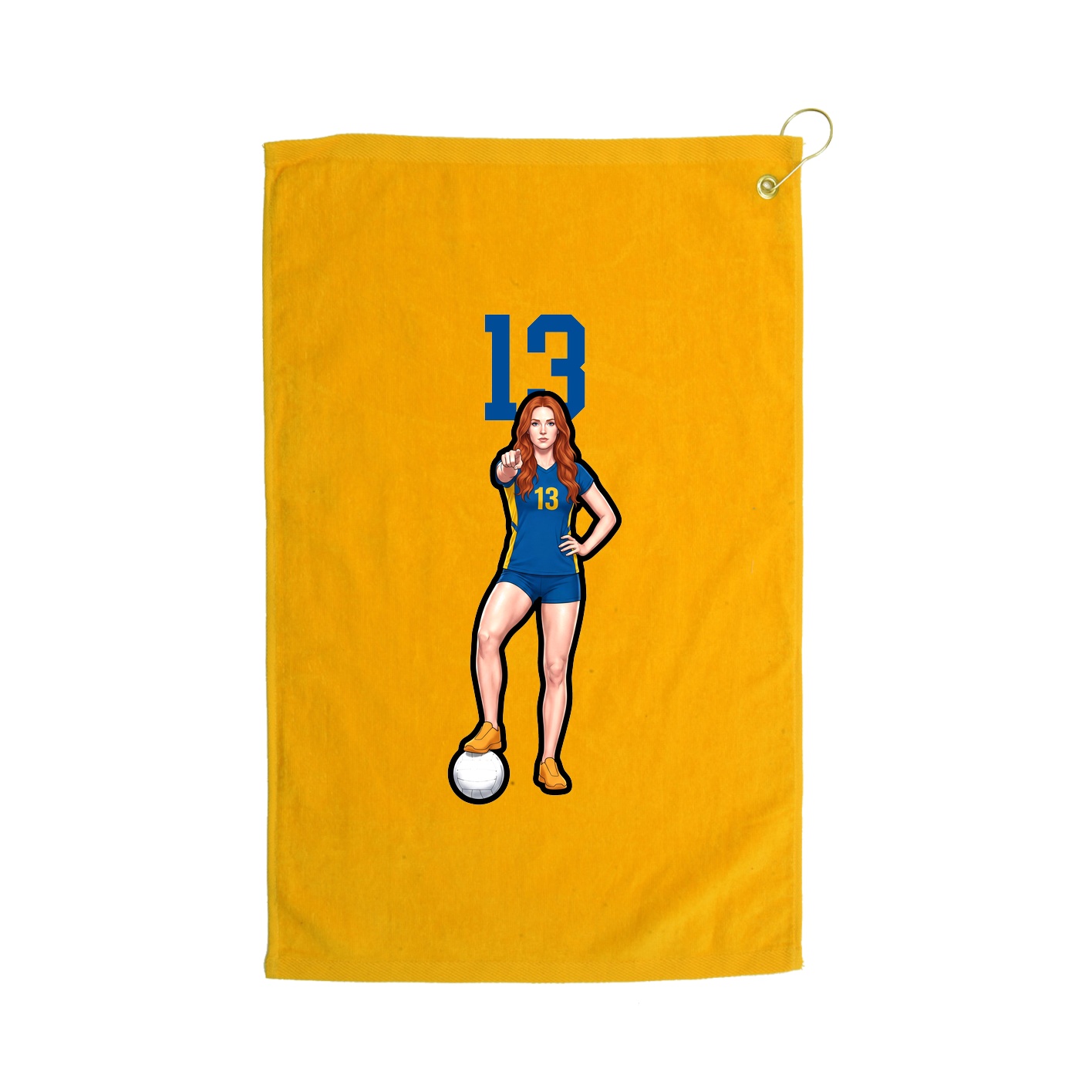 Golf Towel — Number Top in Gold