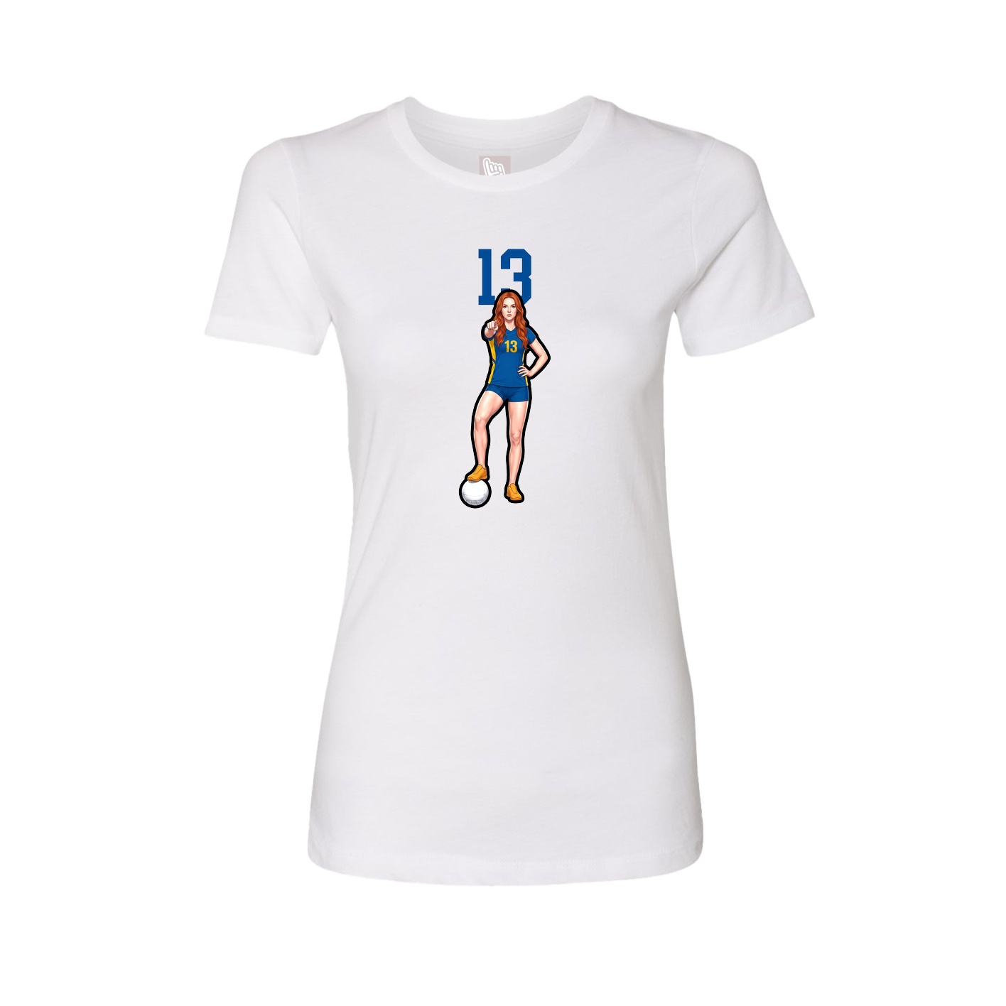 Fitted Women's Tee — Number Top in White