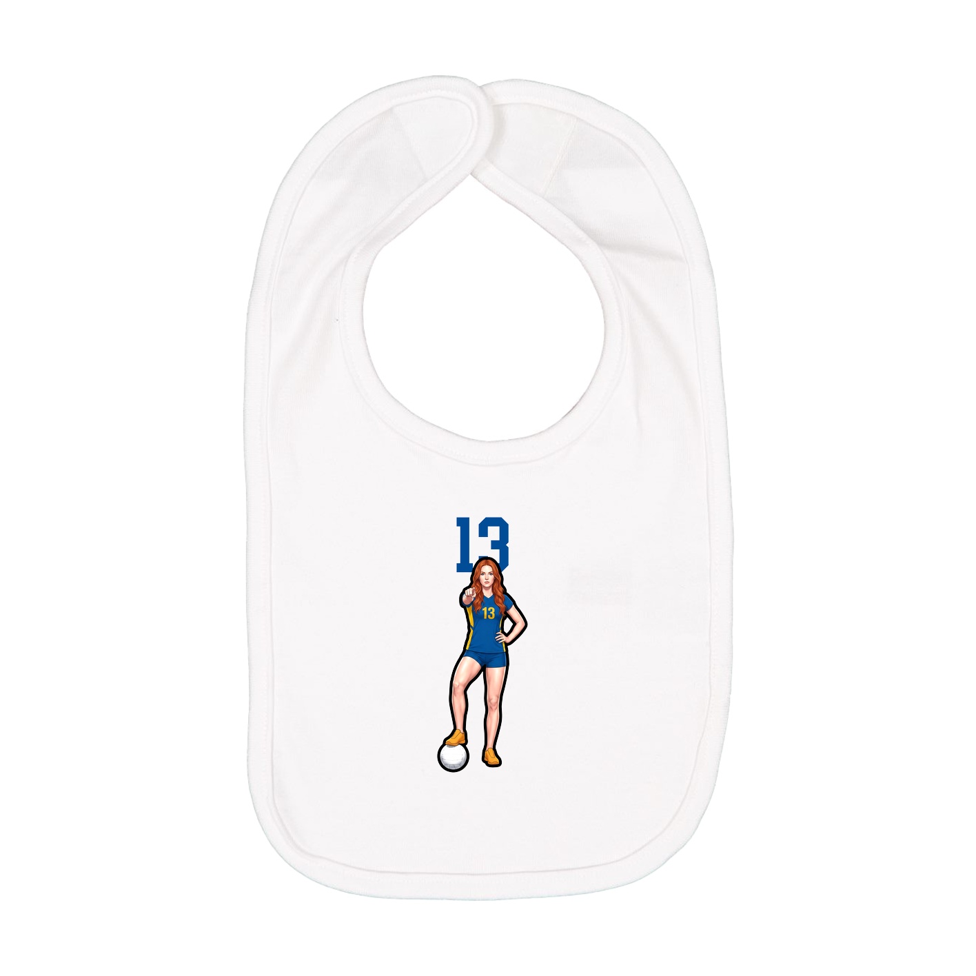 Infant Bib — Number Top in White