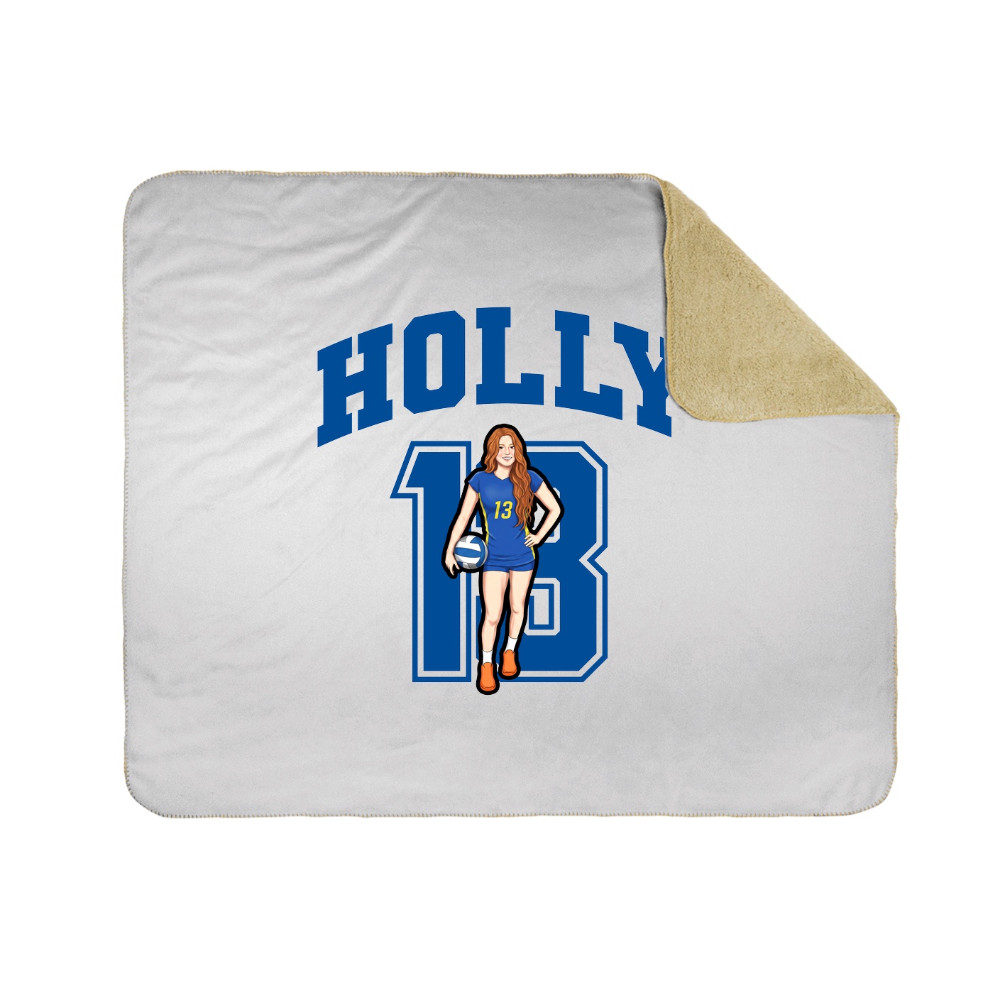 Throw Blanket — Number in White