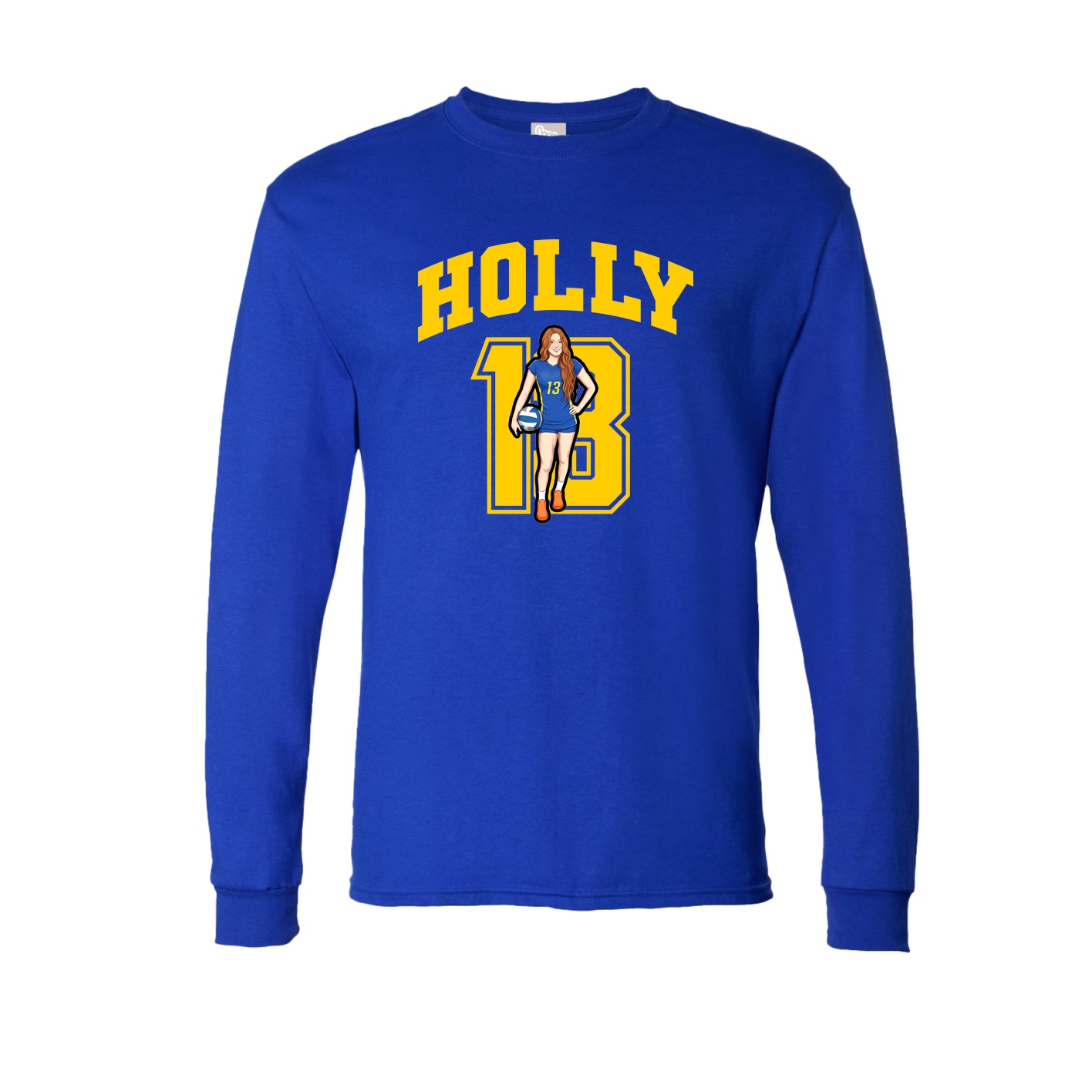Long Sleeve Tee — Number in Royal