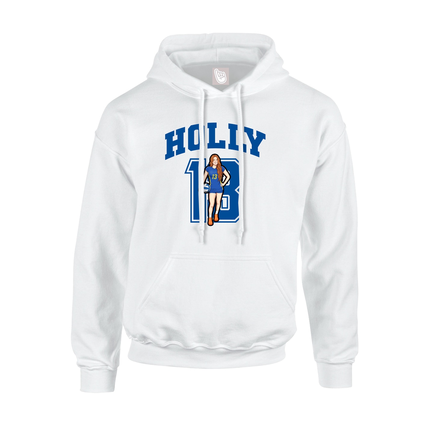 Hoodie — Number in White