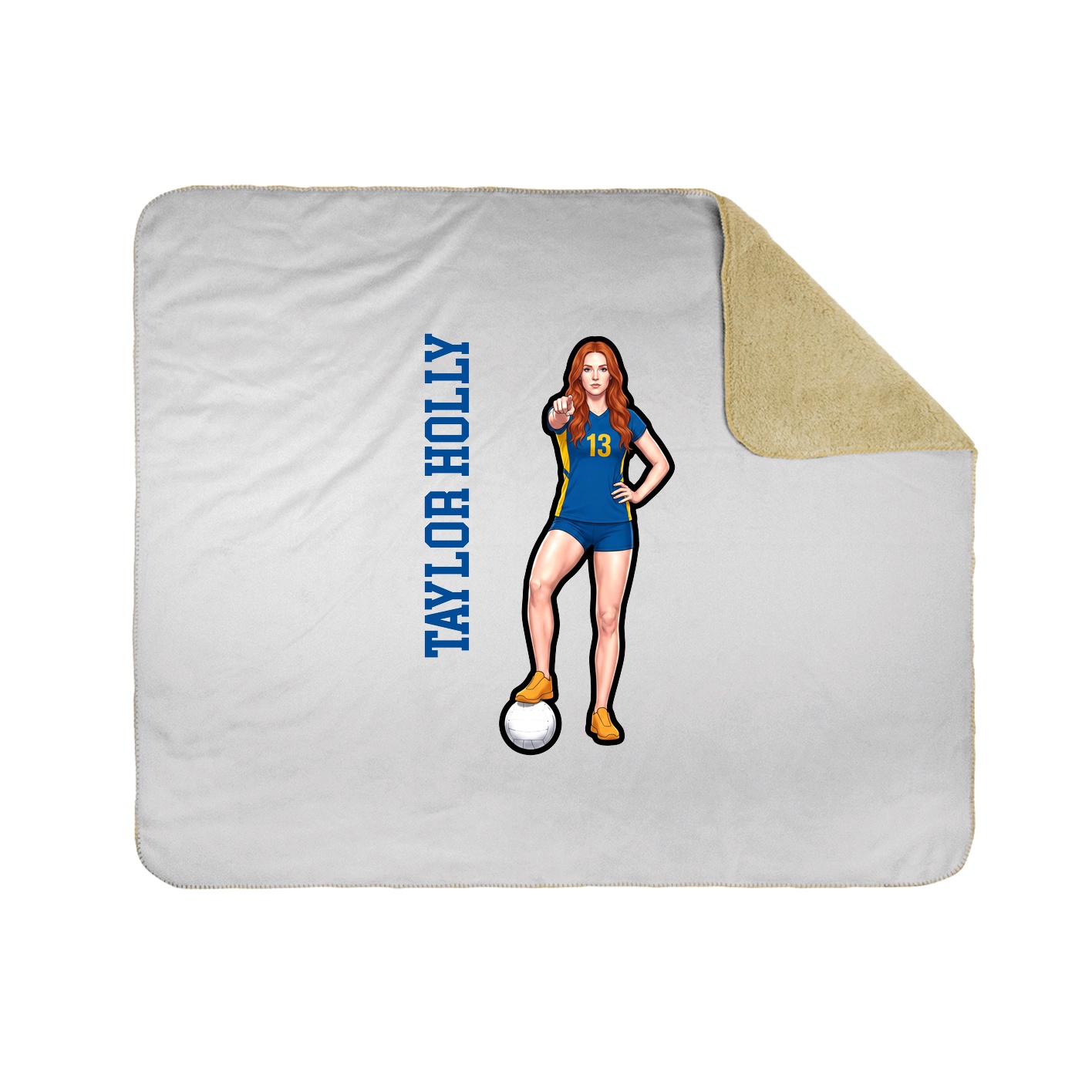 Throw Blanket — Name Vertical in White