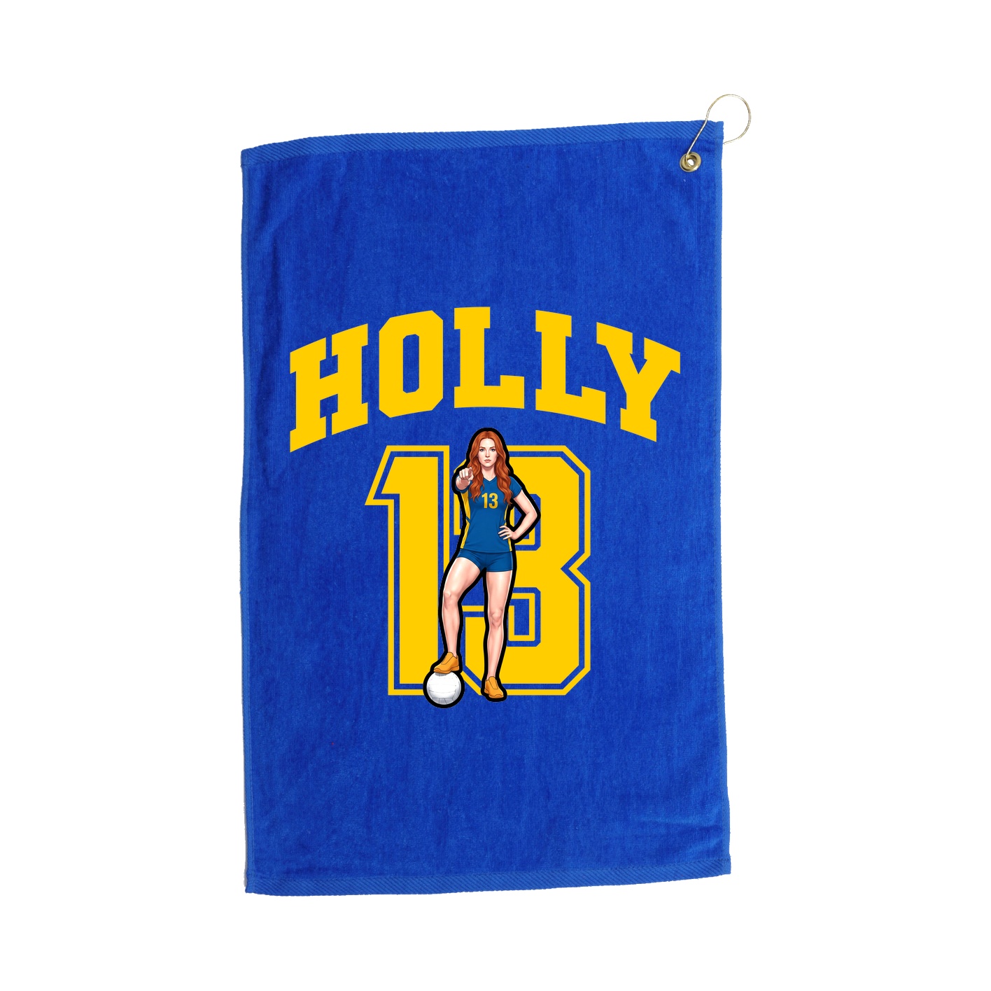 Golf Towel — Number in Royal