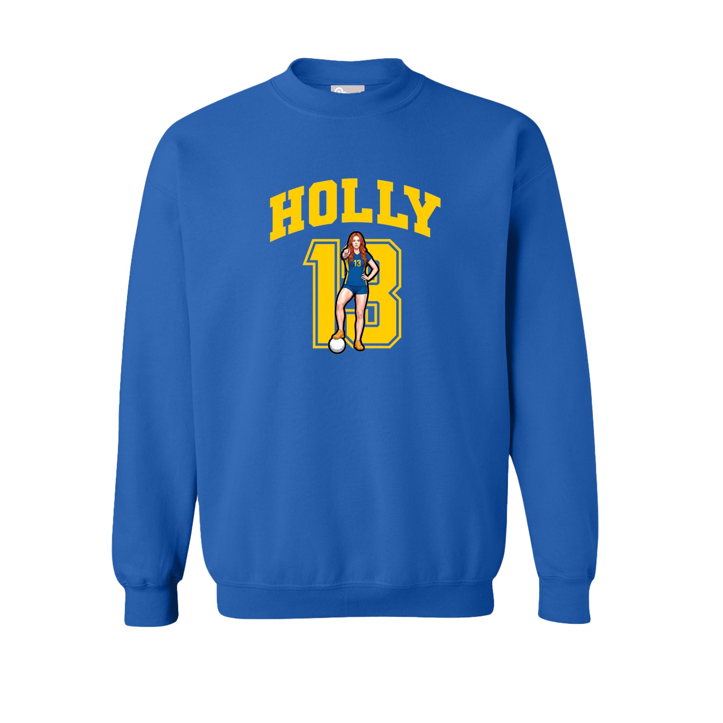 Fleece Crew — Number in Royal
