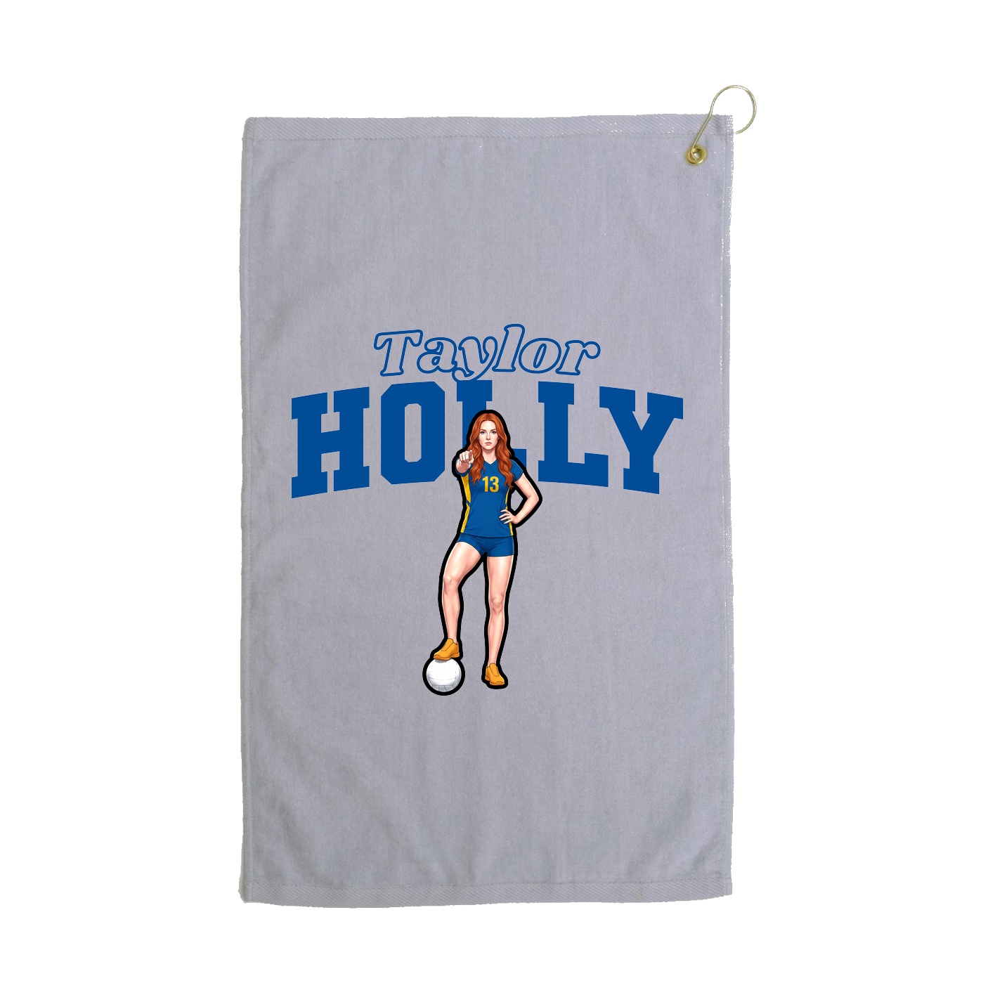 Golf Towel — Name Arch in Grey