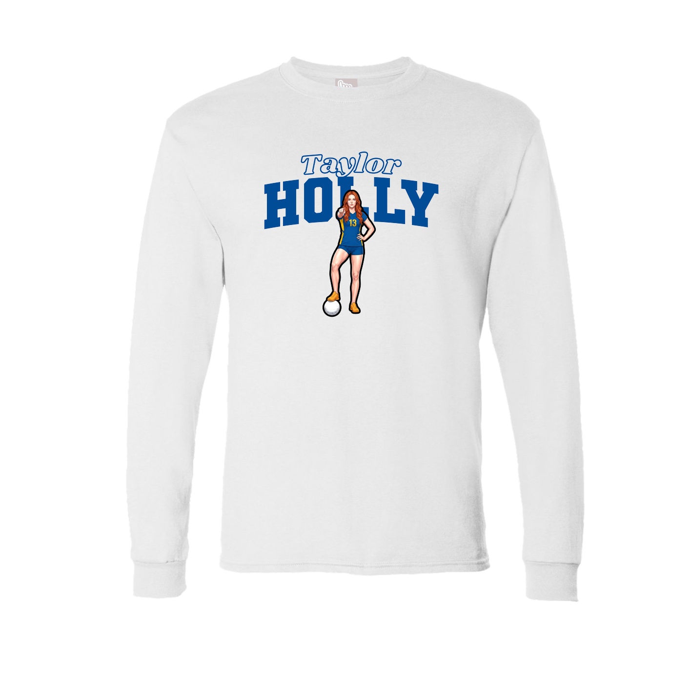 Long Sleeve Tee — Name Arch in White