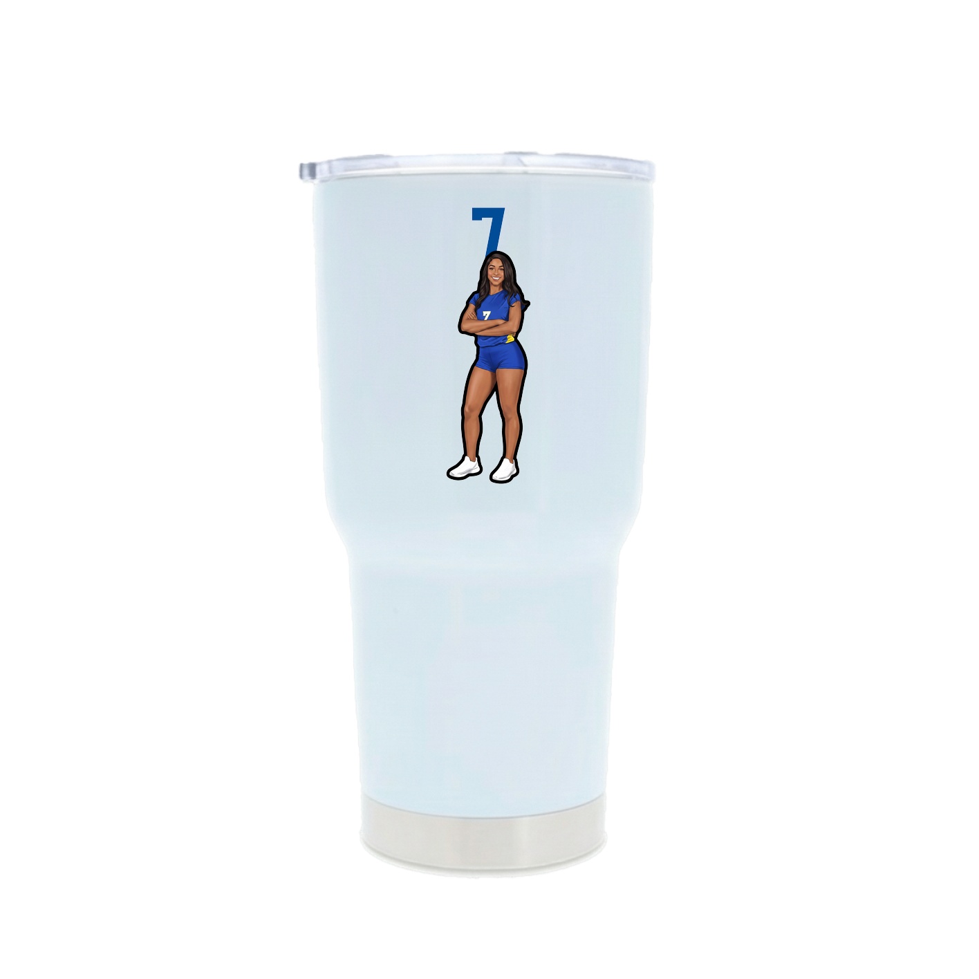 30oz Stainless Steel Tumbler — Number Top in White