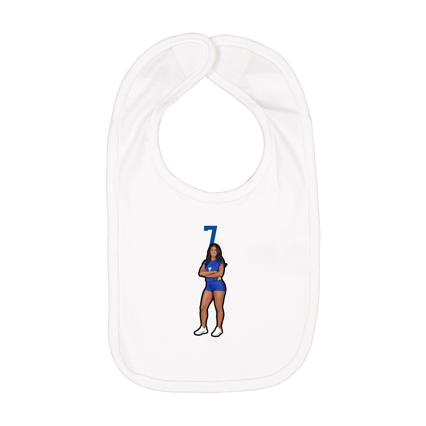 Infant Bib — Number Top in White