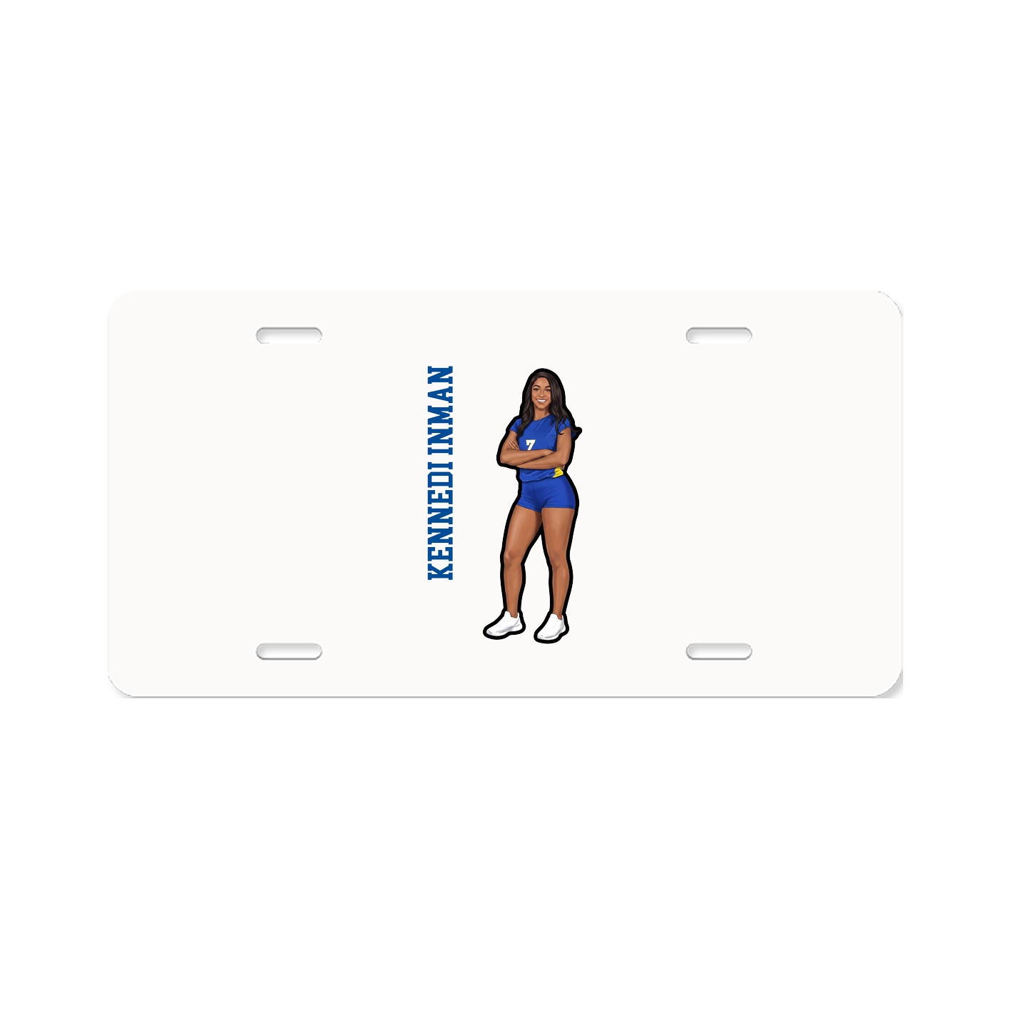 License Plate — Name Vertical in Classic
