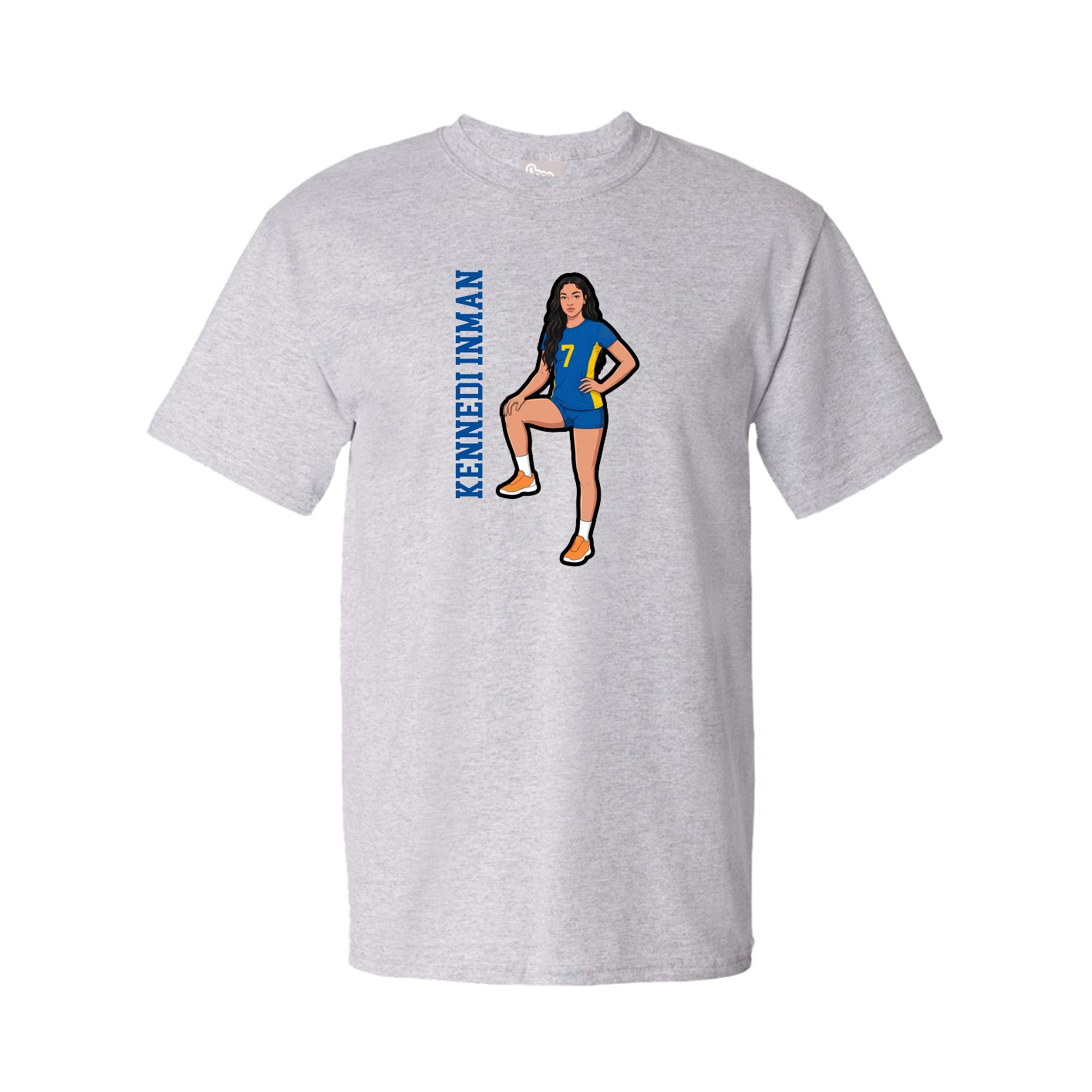 Youth Tee — Name Vertical in Grey