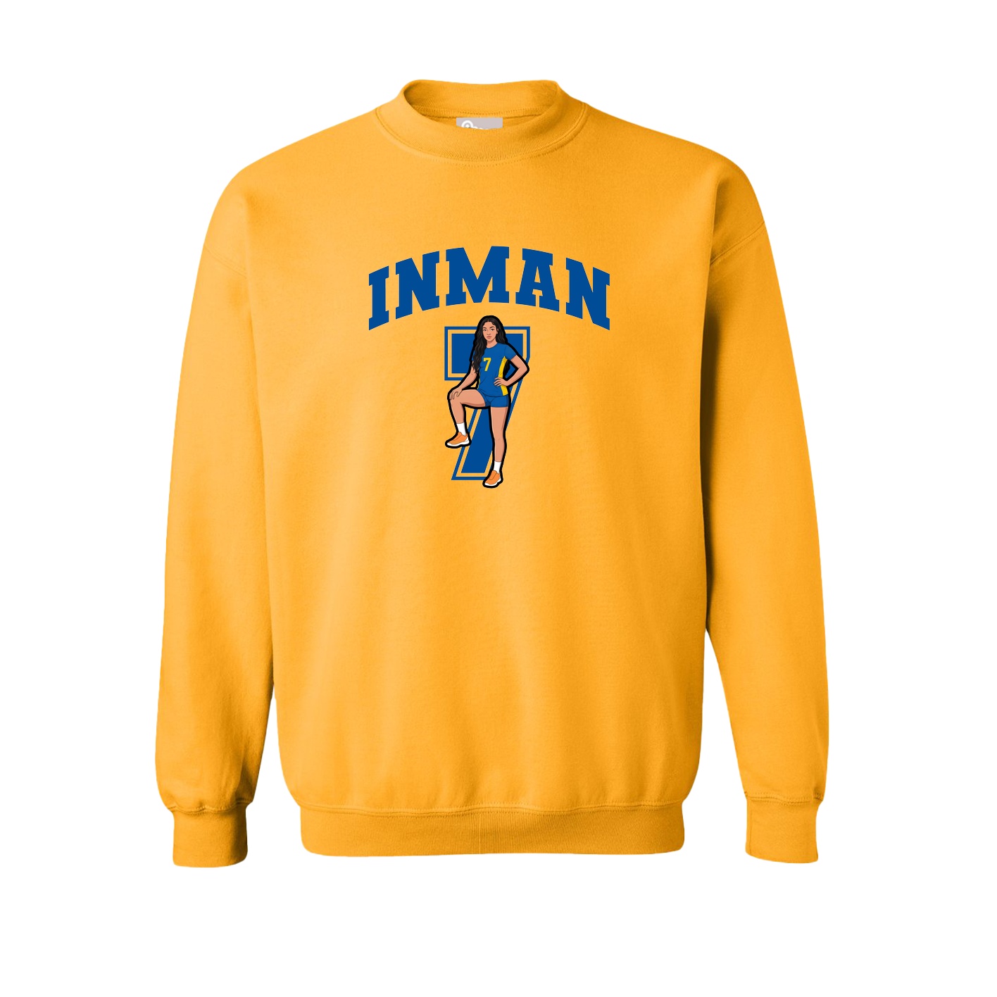 Fleece Crew — Number in Gold