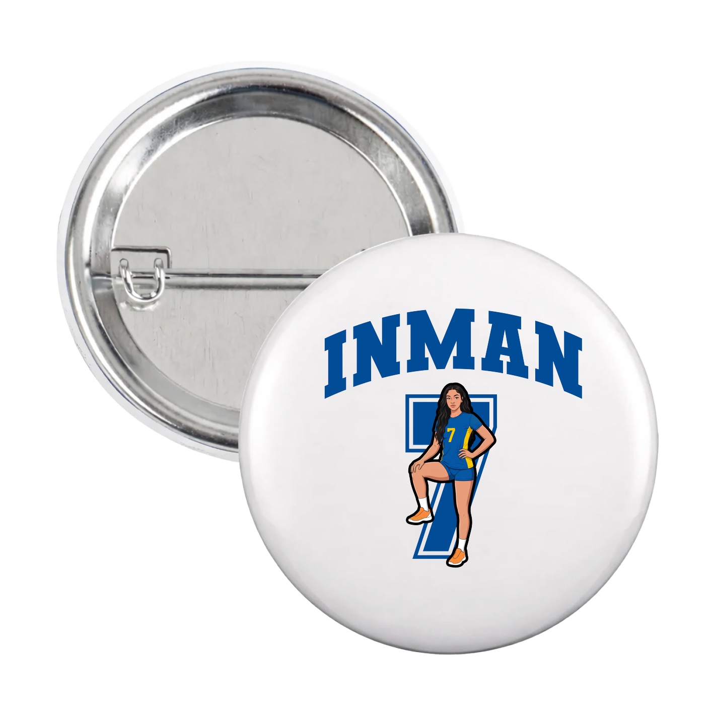 Game Day Button — Number in White