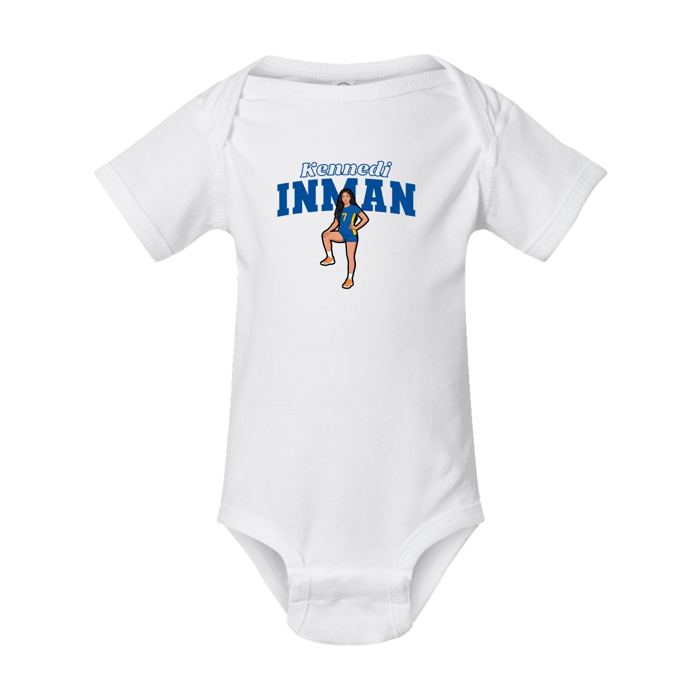 Baby Onesie — Name Arch in White