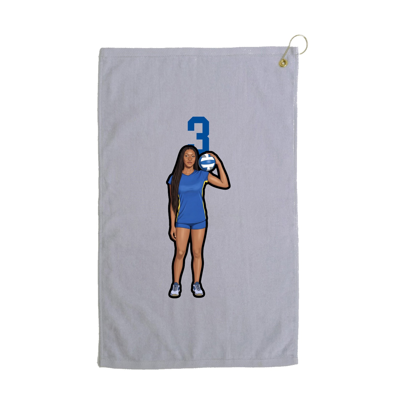 Golf Towel — Number Top in Grey