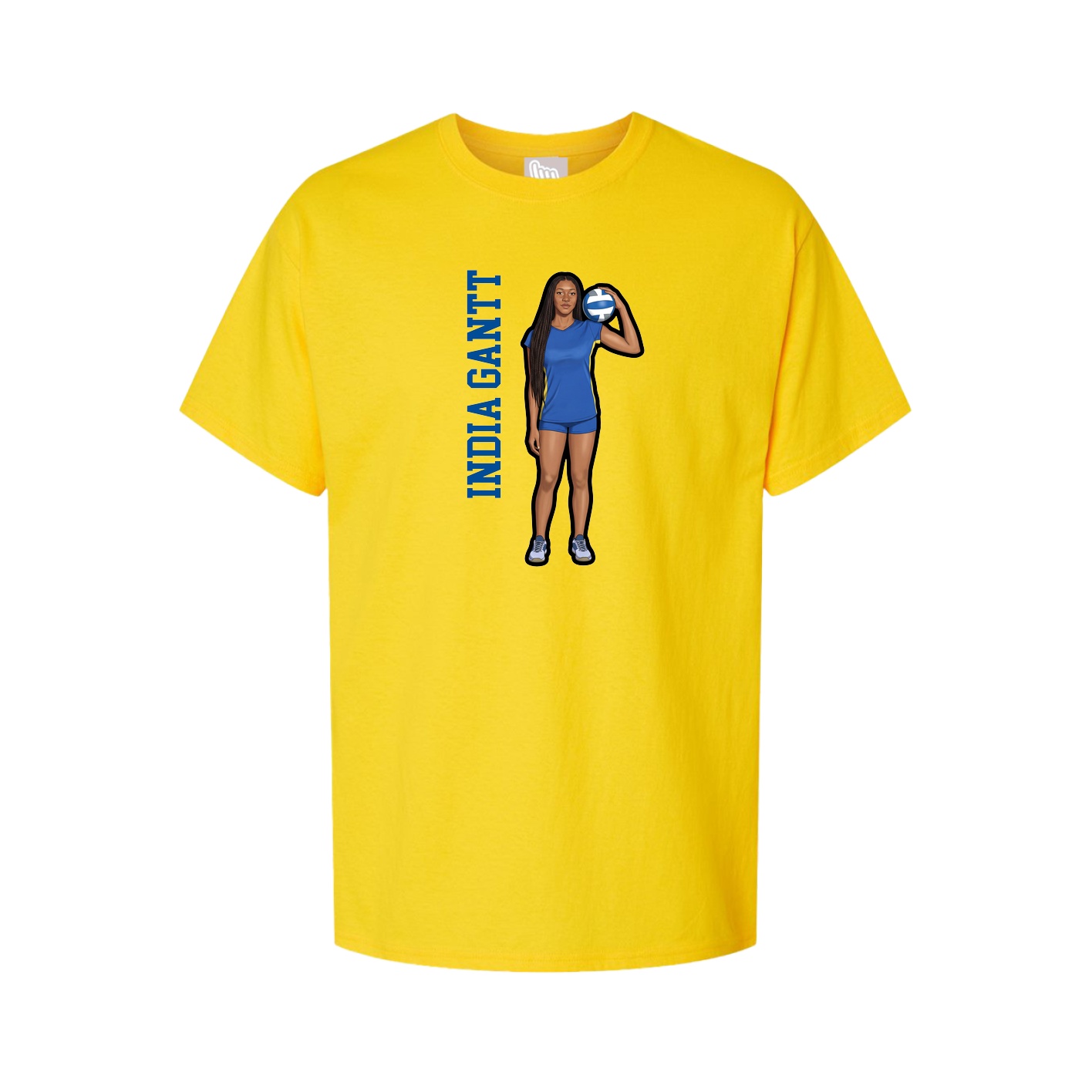 Youth Tee — Name Vertical in Gold