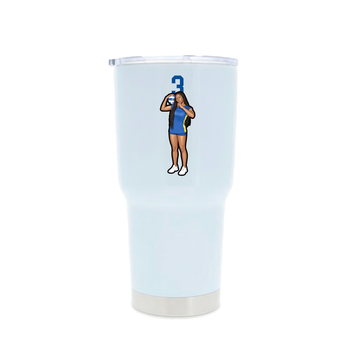 30oz Stainless Steel Tumbler — Number Top in White