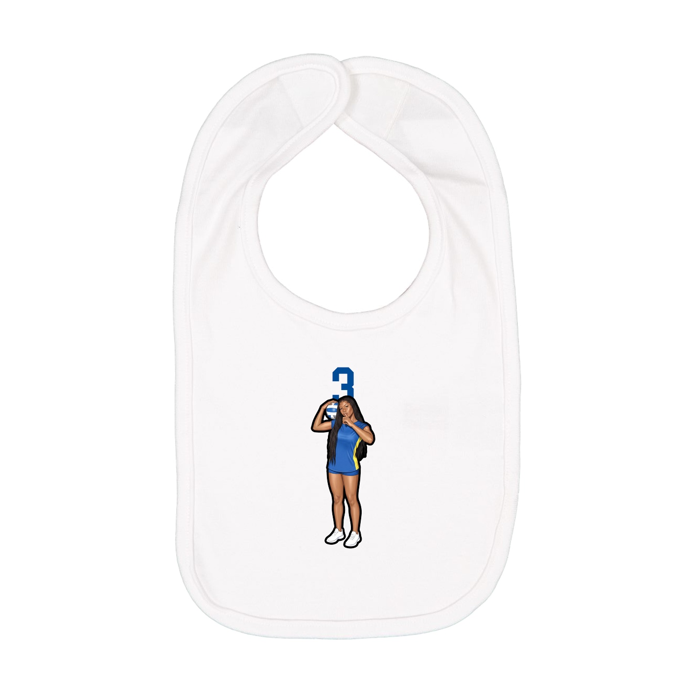 Infant Bib — Number Top in White