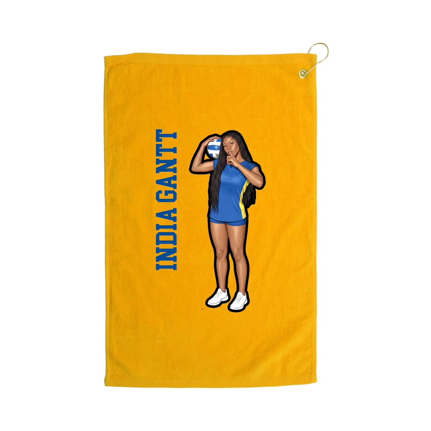 Golf Towel — Name Vertical in Gold